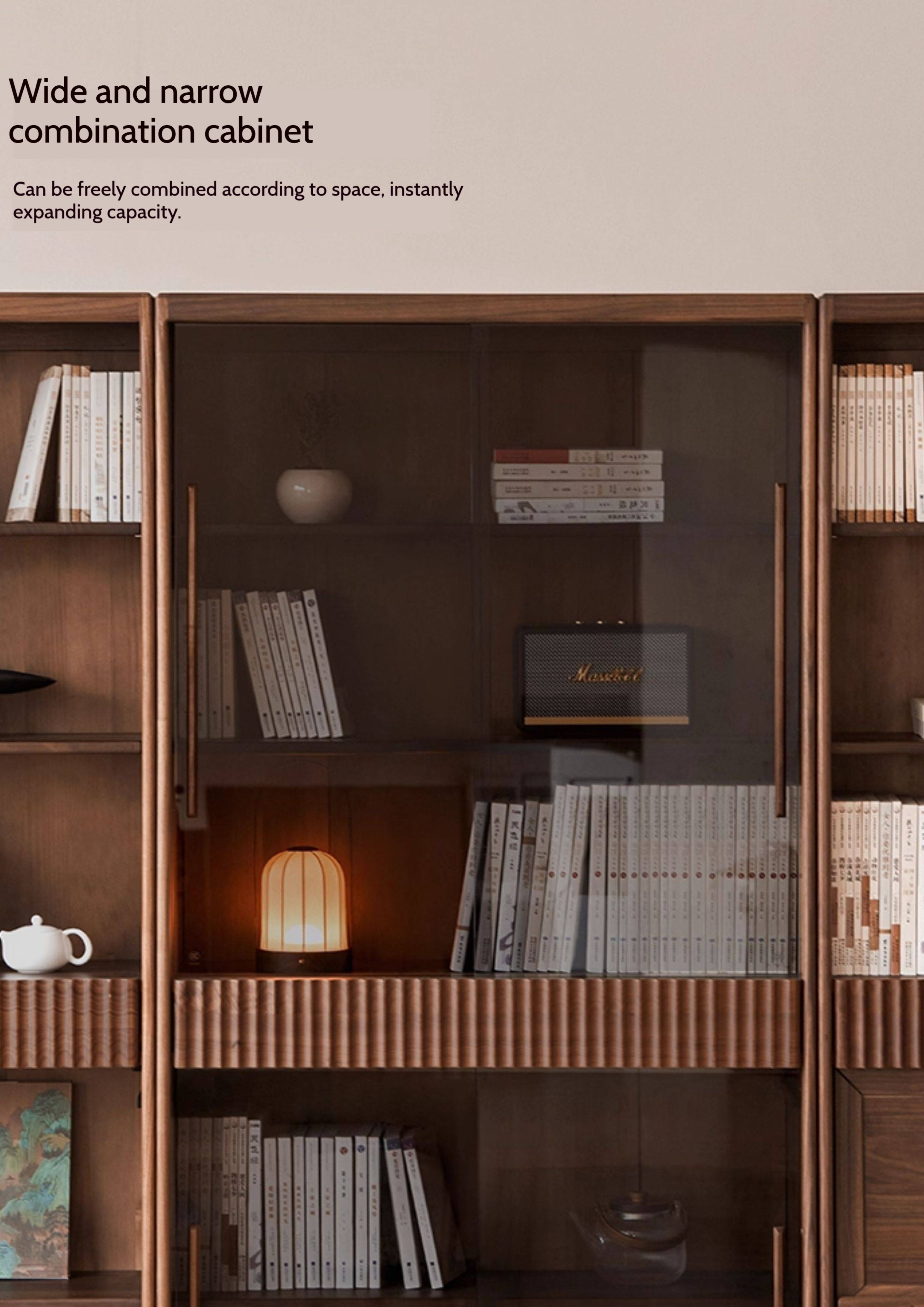 Ash Solid Wood Wall Combination Bookshelf