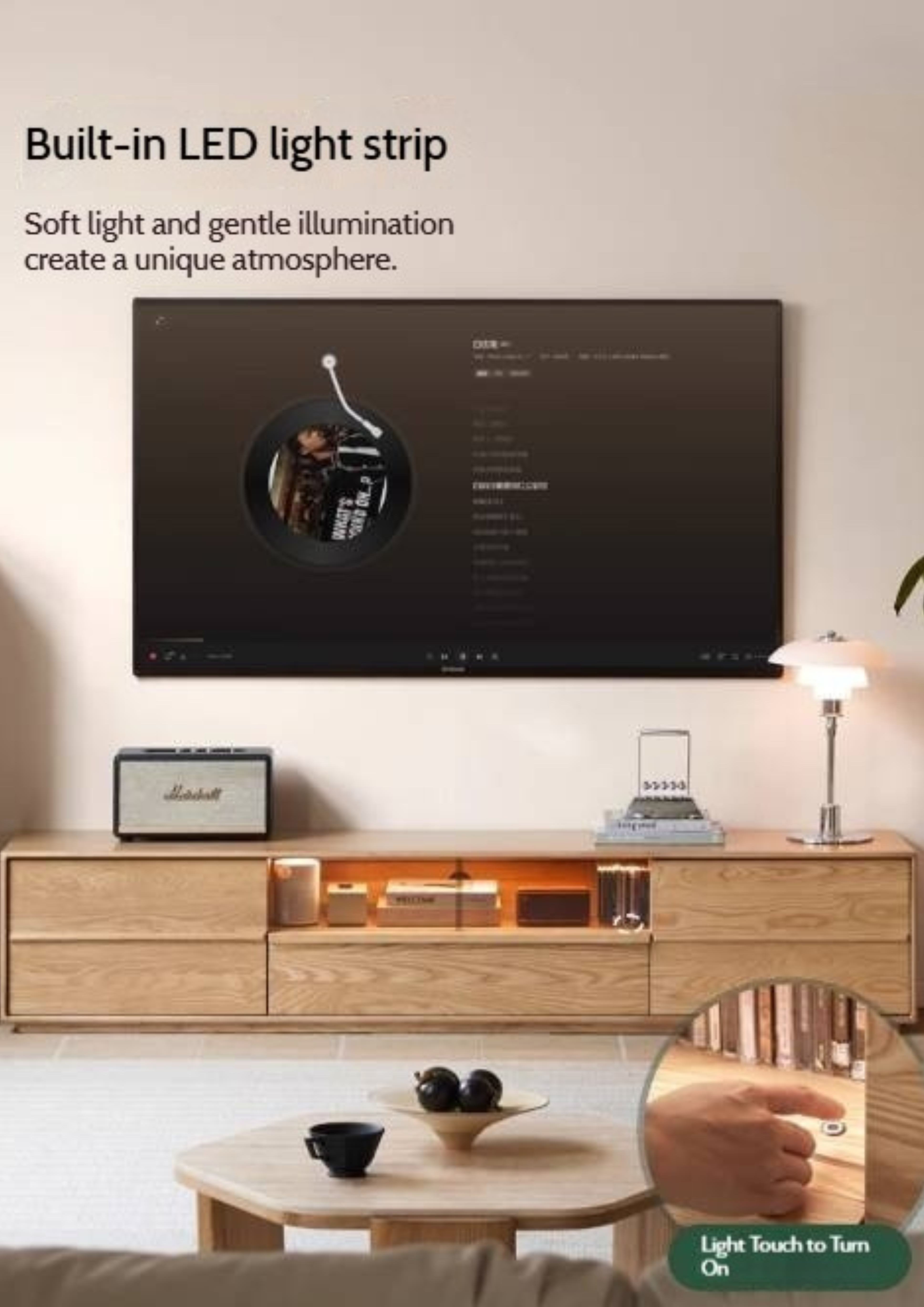 Ash Solid Wood Wabi-Sabi Style TV Cabinet