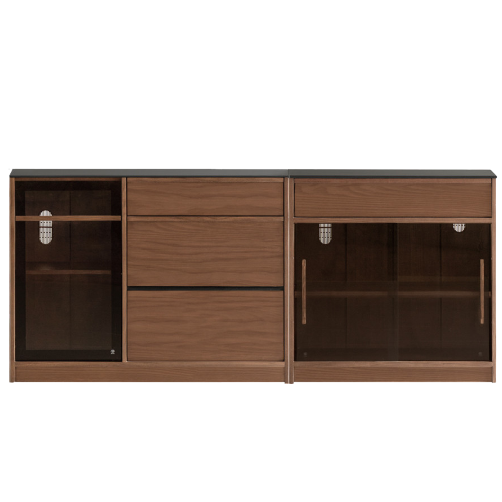 Black Walnut, Ash Solid Wood Light Luxury Style Rock Board Sideboard