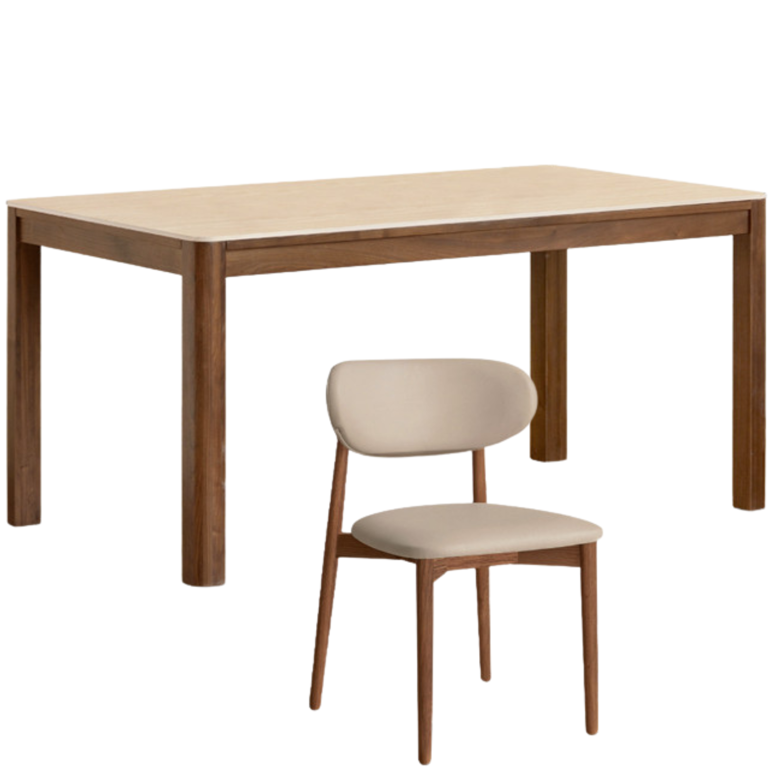 Black Walnut Solid Wood Light Luxury Style Rock Plate Dining Table