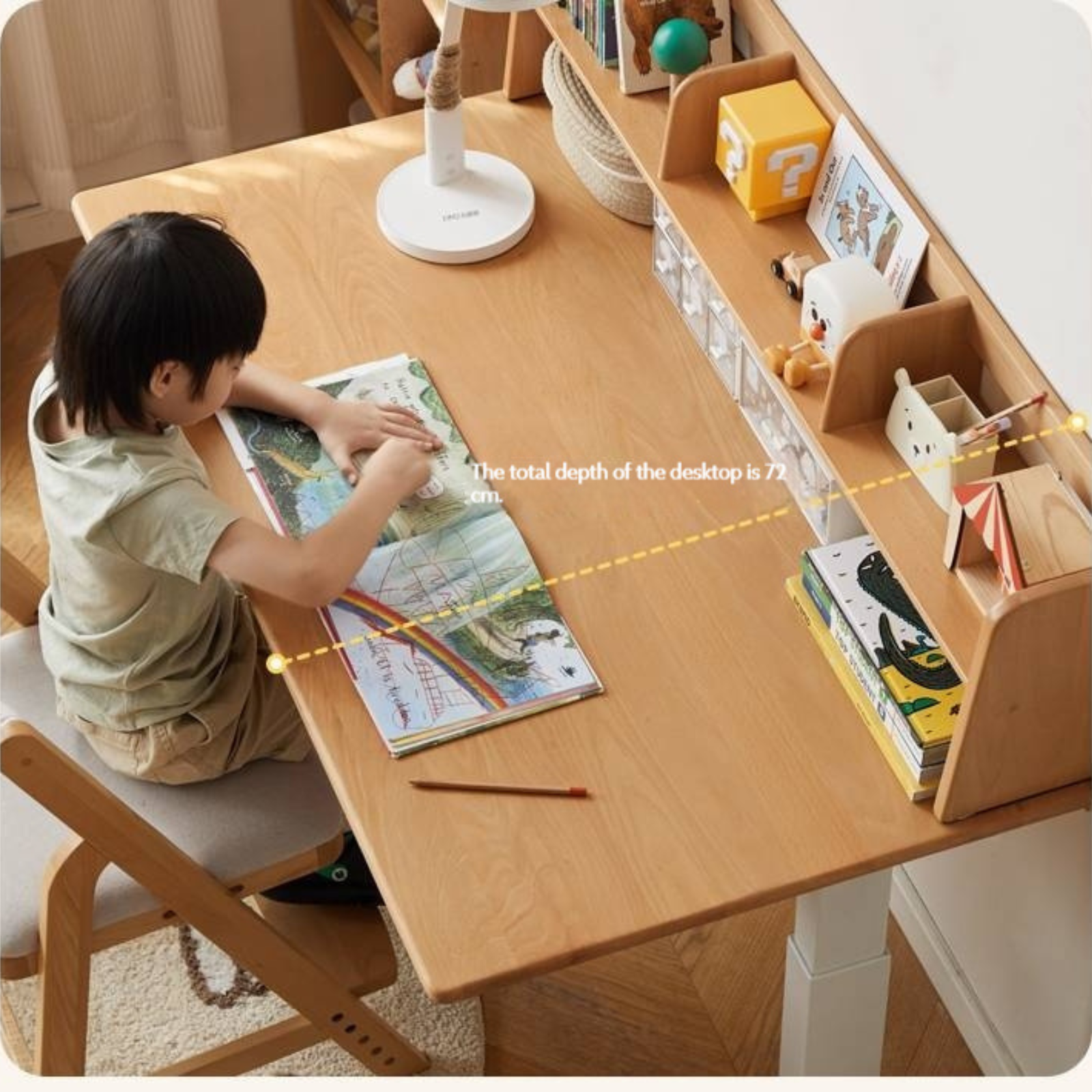Beech Solid Wood Children's Electric Learning Desk