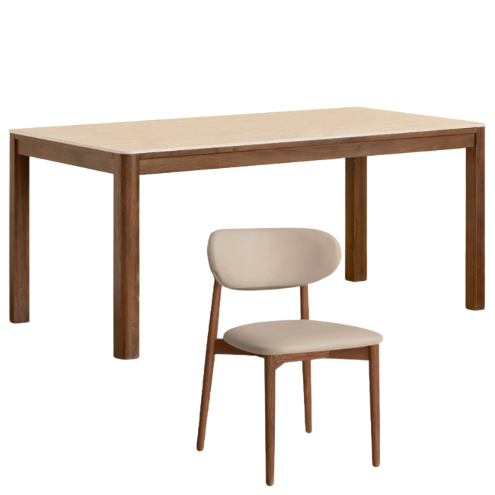 Black Walnut Solid Wood Light Luxury Style Rock Plate Dining Table
