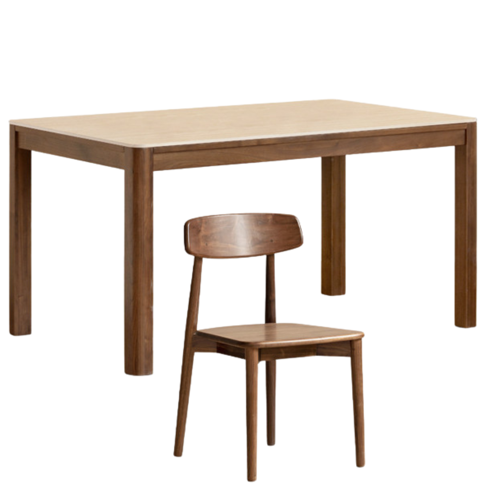 Black Walnut Solid Wood Light Luxury Style Rock Plate Dining Table