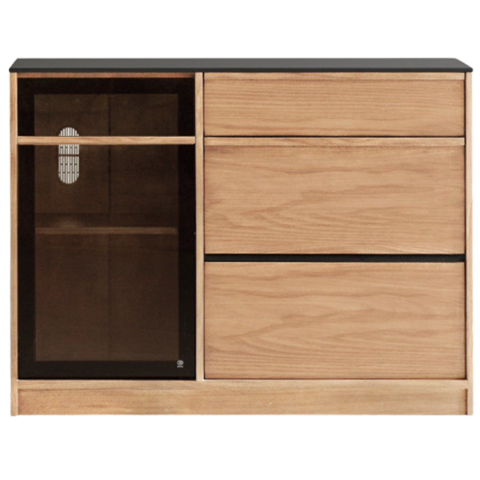Black Walnut, Ash Solid Wood Light Luxury Style Rock Board Sideboard