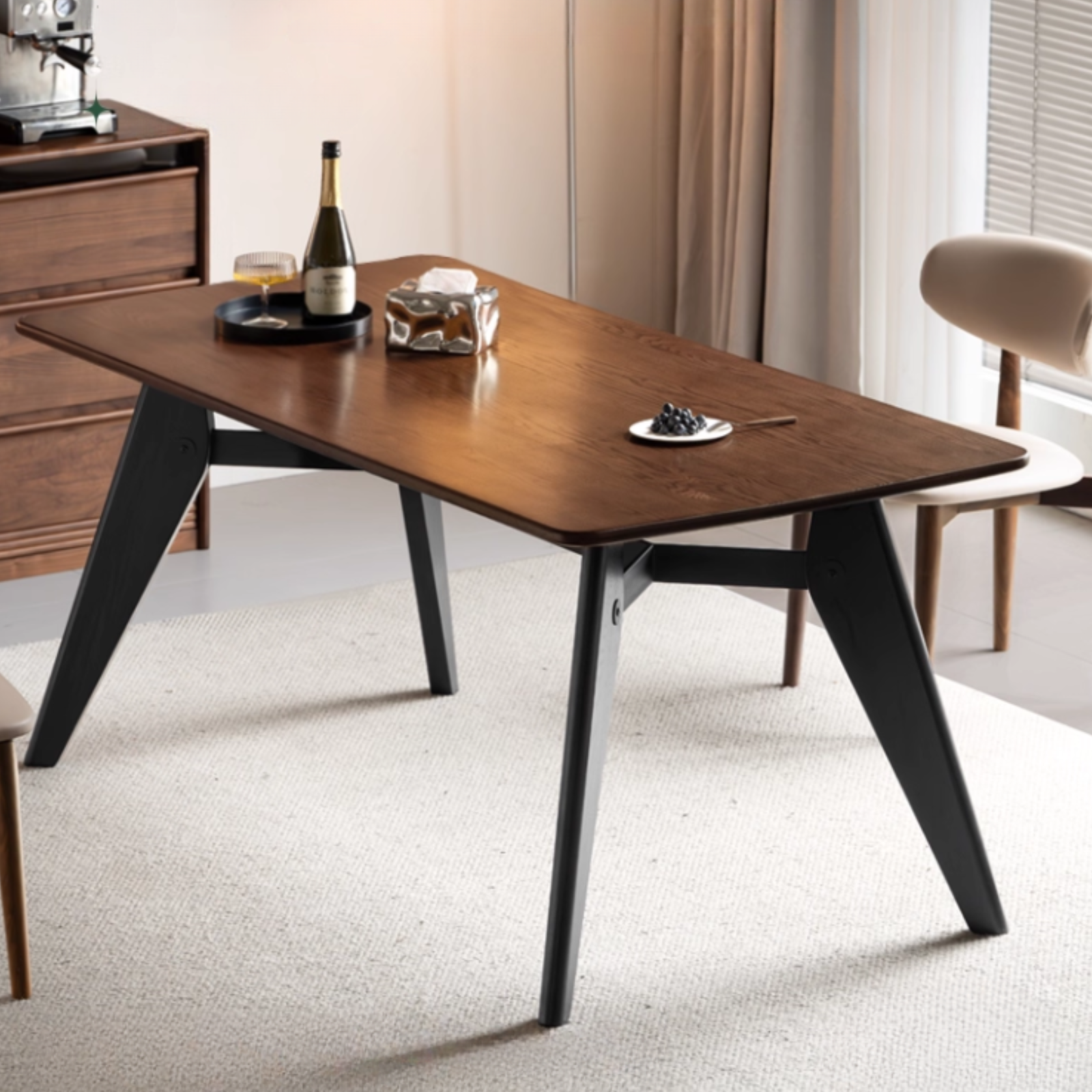 Oak Solid Wood Italian Light Luxury Dining Table