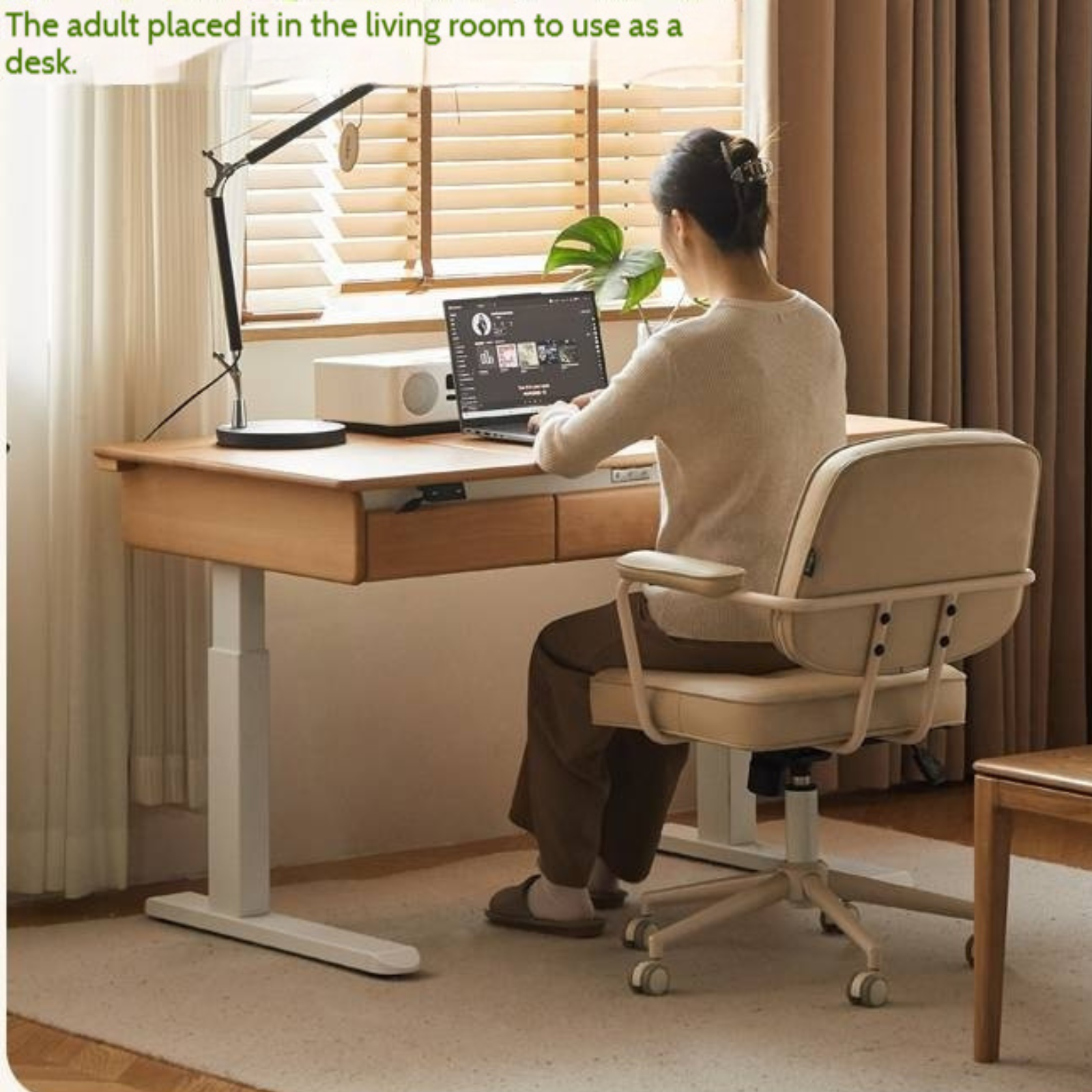 Beech Solid Wood Children's Electric Learning Desk