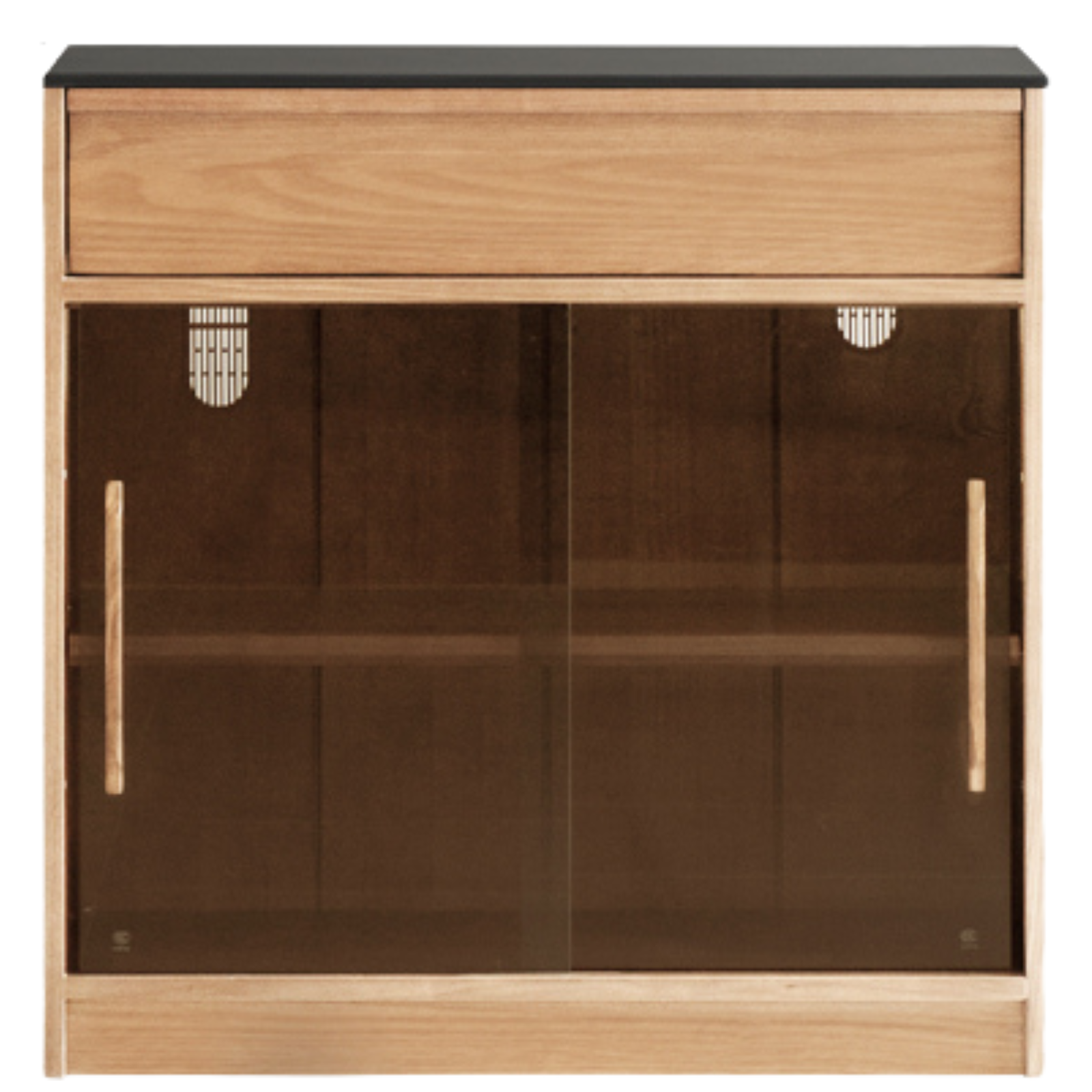Black Walnut, Ash Solid Wood Light Luxury Style Rock Board Sideboard