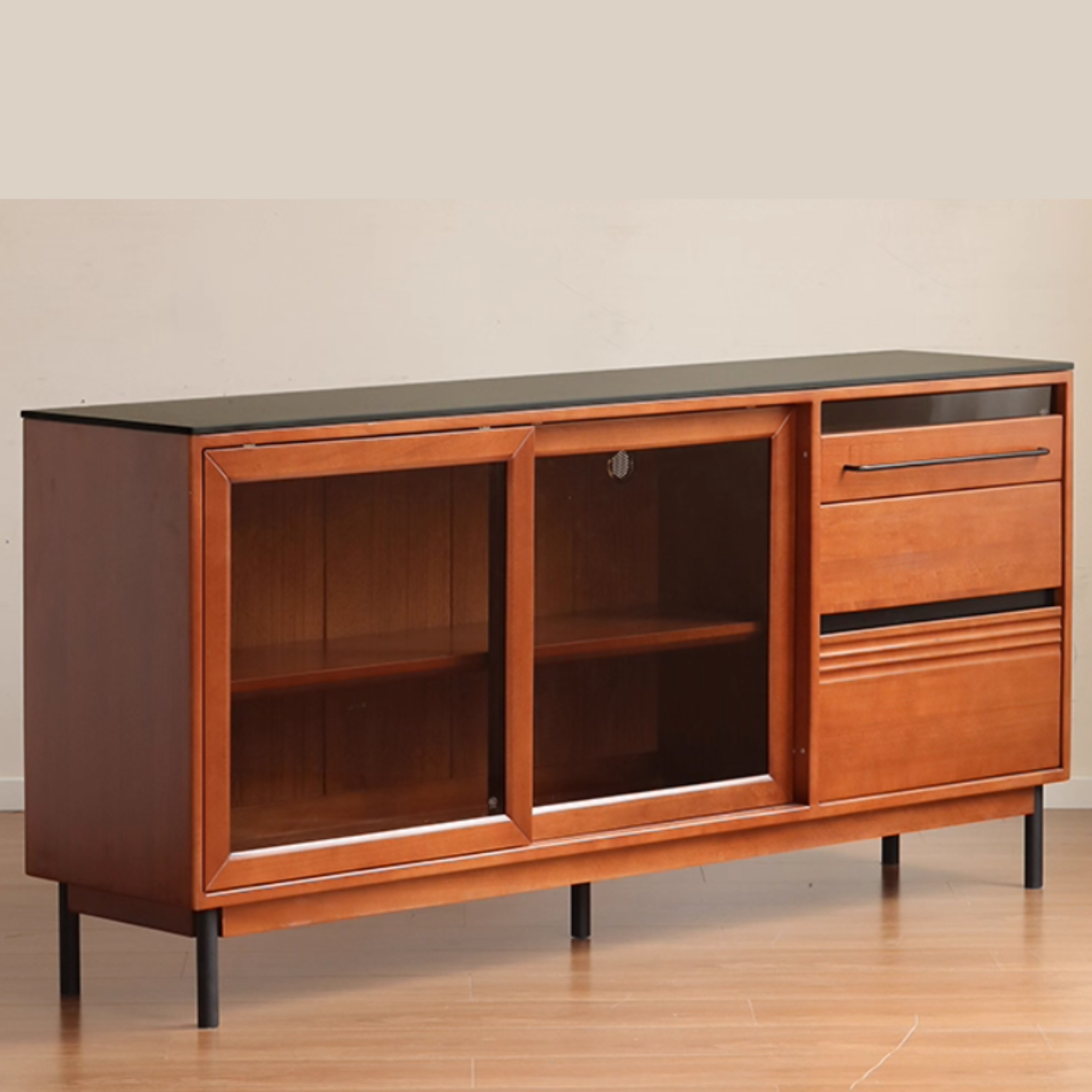 Poplar Solid Wood Antique Style Dining Cabinet