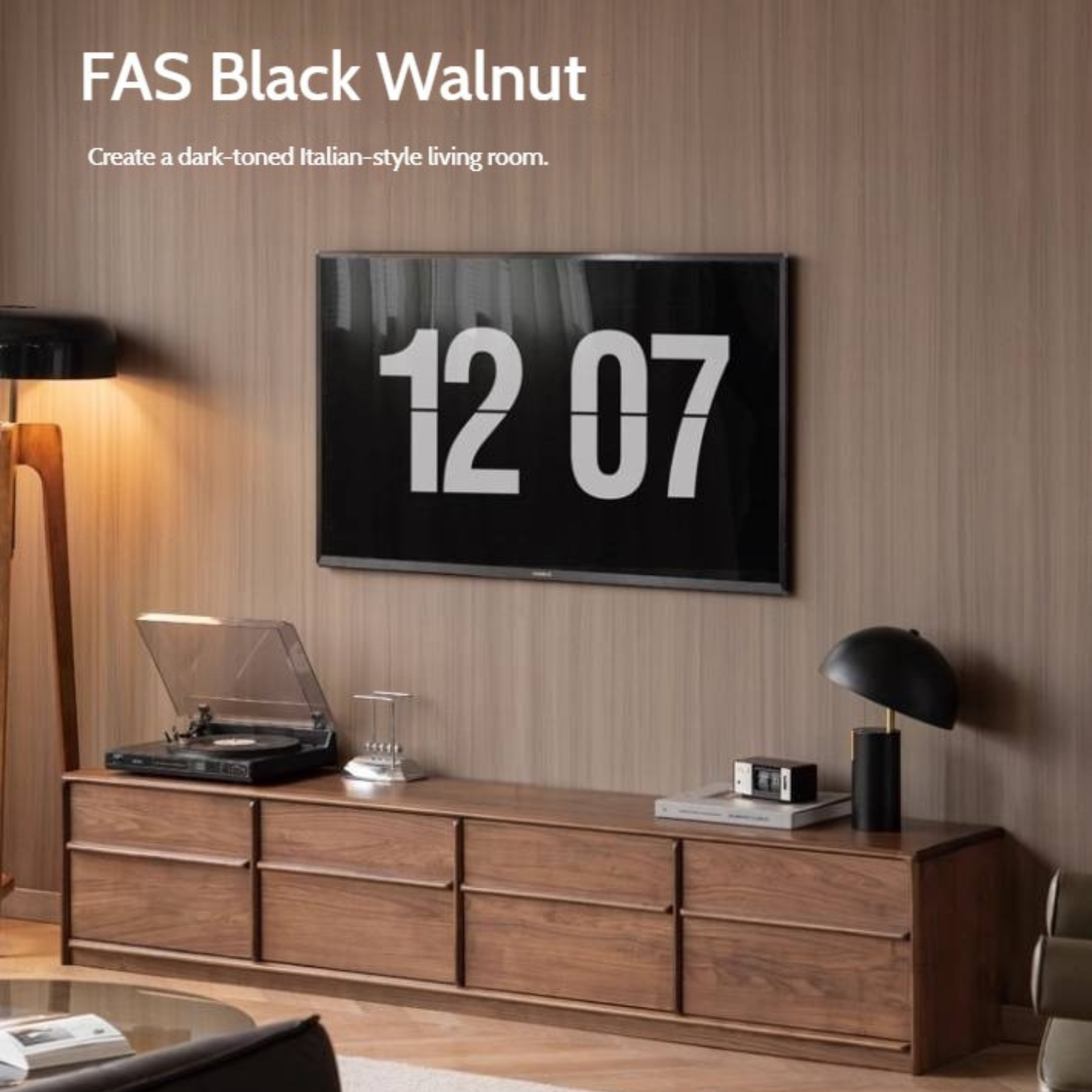 Ash Solid Wood Wabi-Sabi Style TV Cabinet