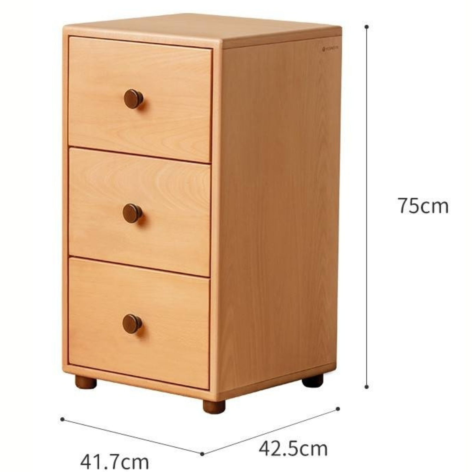 Solid Rubber Wood, Beech Solid Wood Nordic Style Children's Chest of Drawers