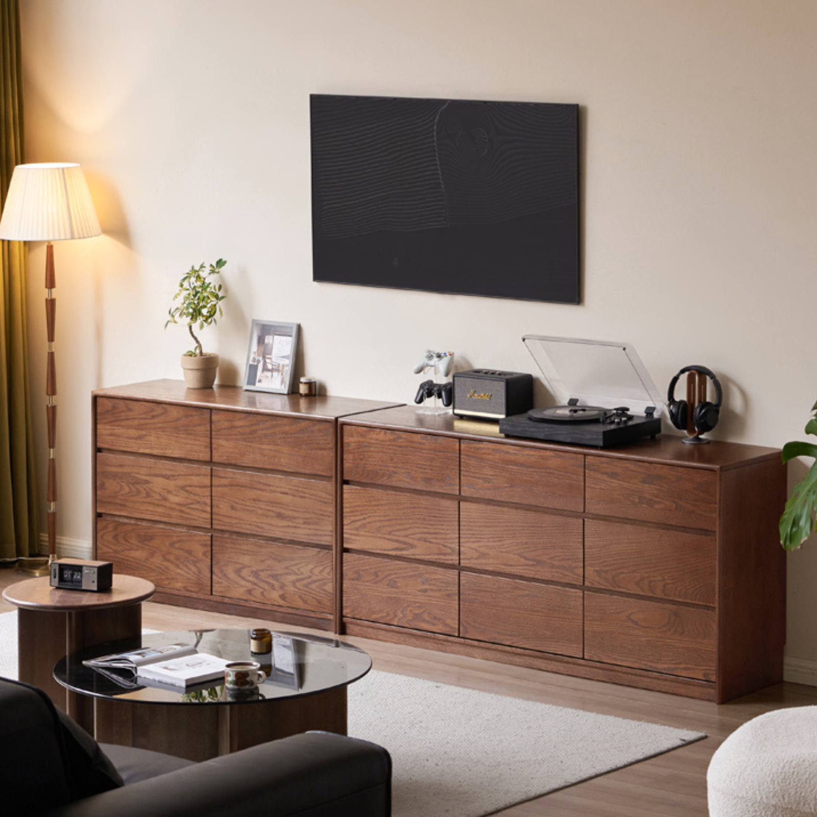 Oak Solid Wood Modern Drawer Cabinet