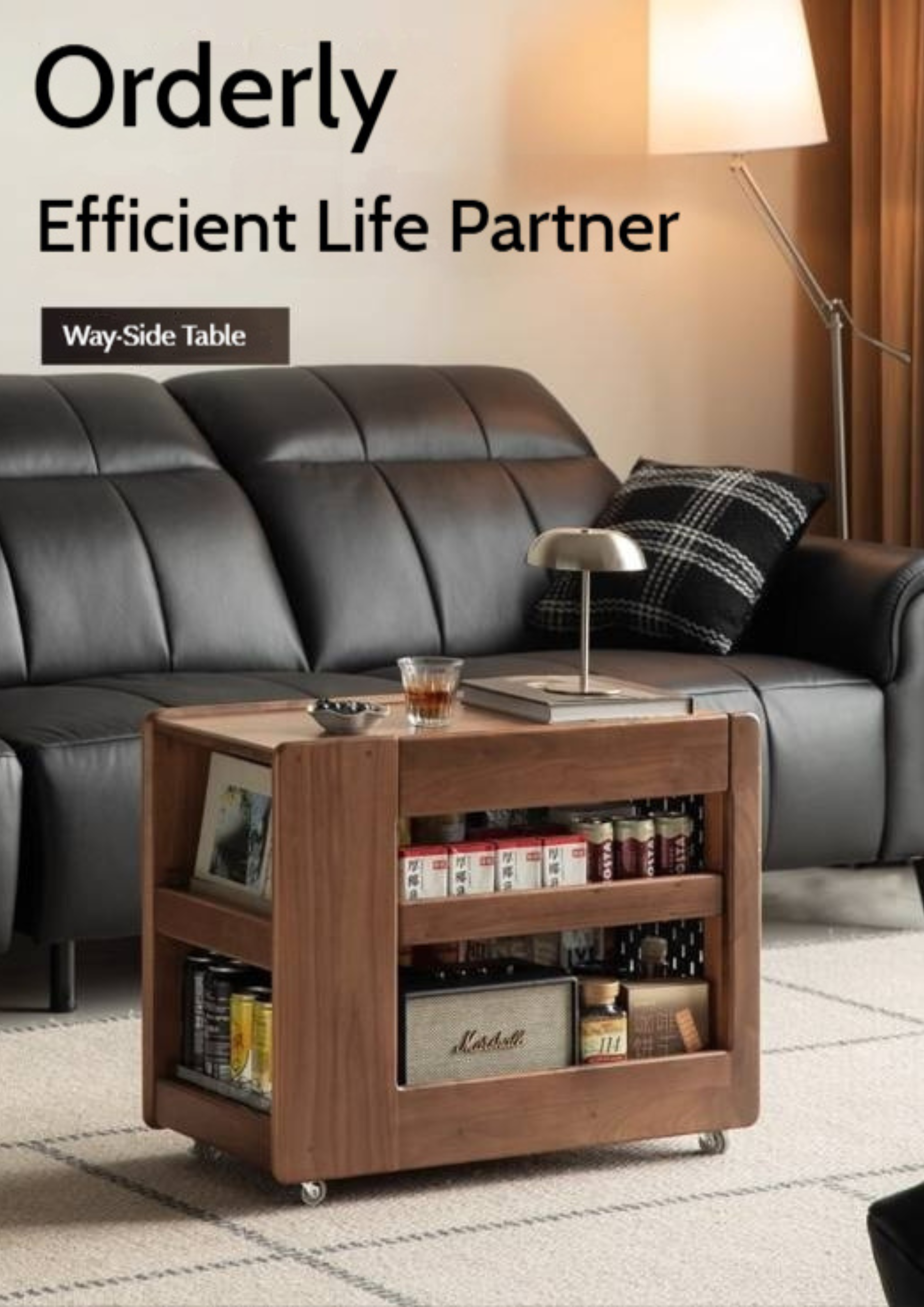 Black Walnut, Oak Solid Wood Luxury Corner Side Table