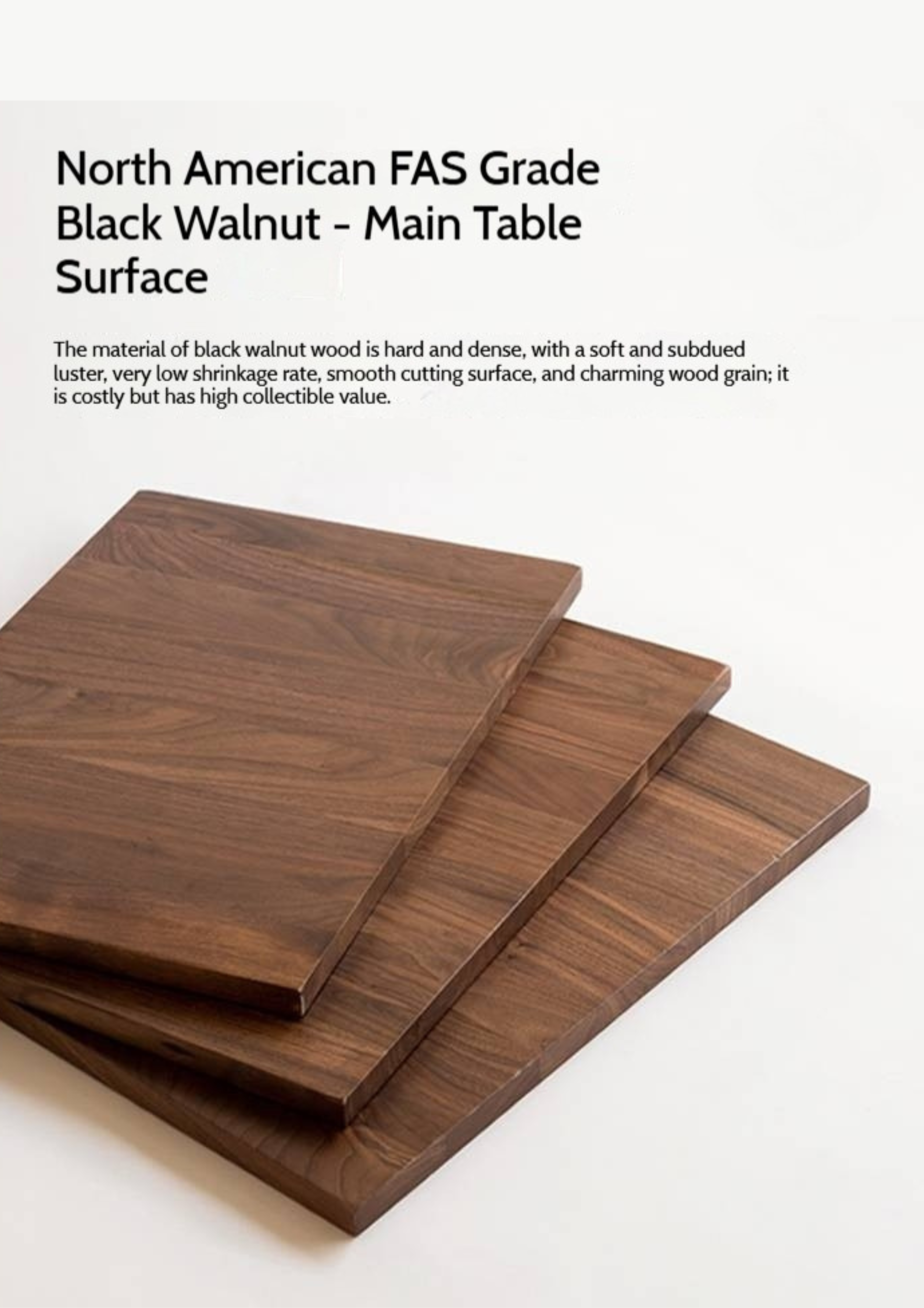Black Walnut Solid Wood Italian Light Luxury Tea Table