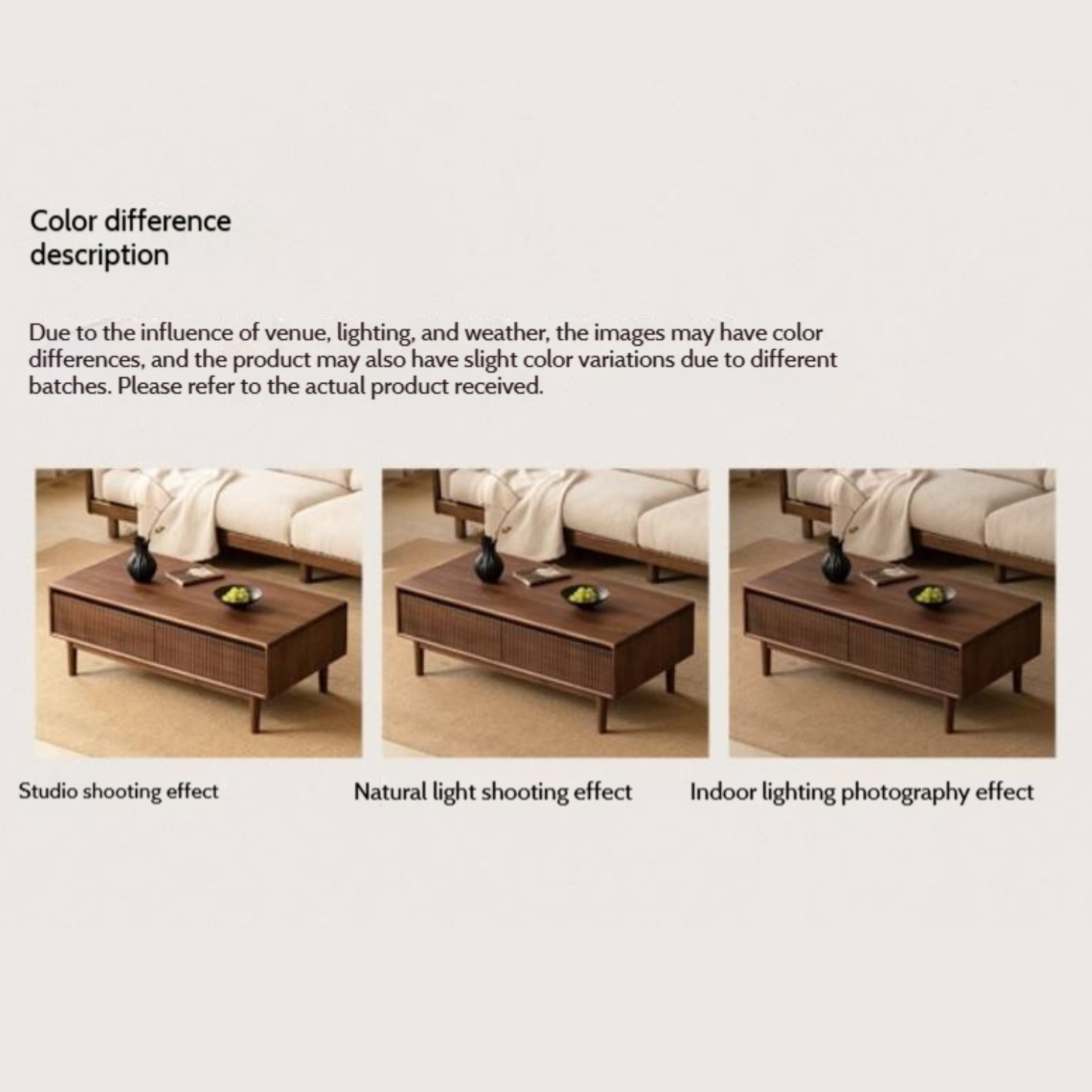 Black Walnut Solid Wood Italian Light Luxury Coffee Table