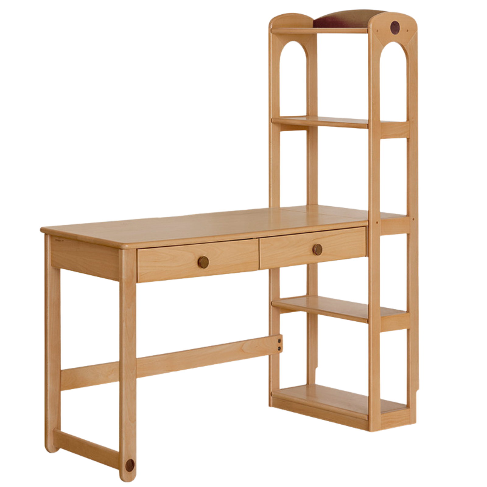 Beech Solid Wood Children's Desk and Bookshelf