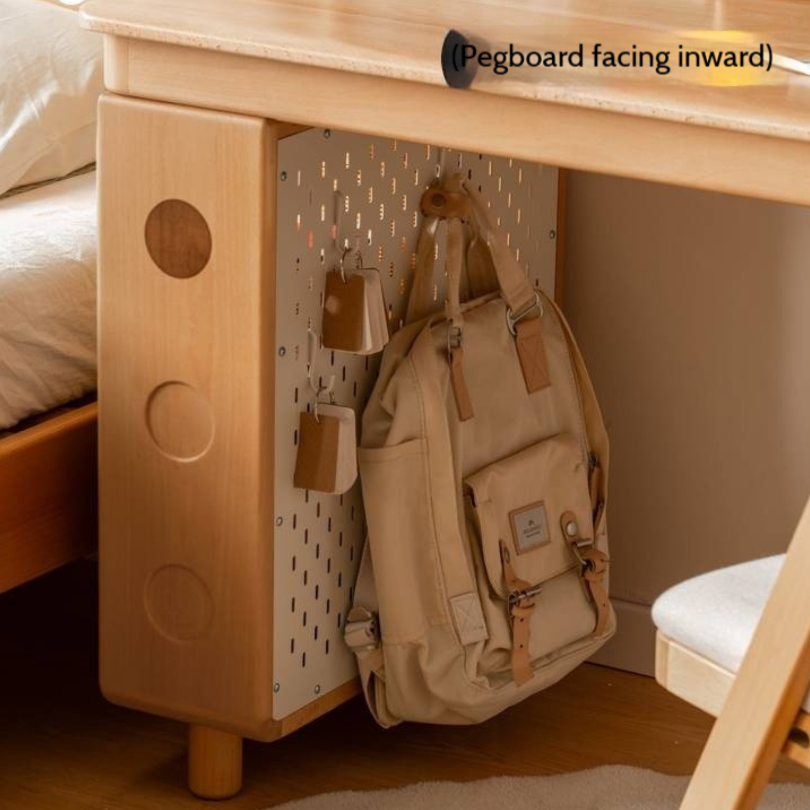 Beech Solid Wood Children's Learning Desk Bookshelf Integrated