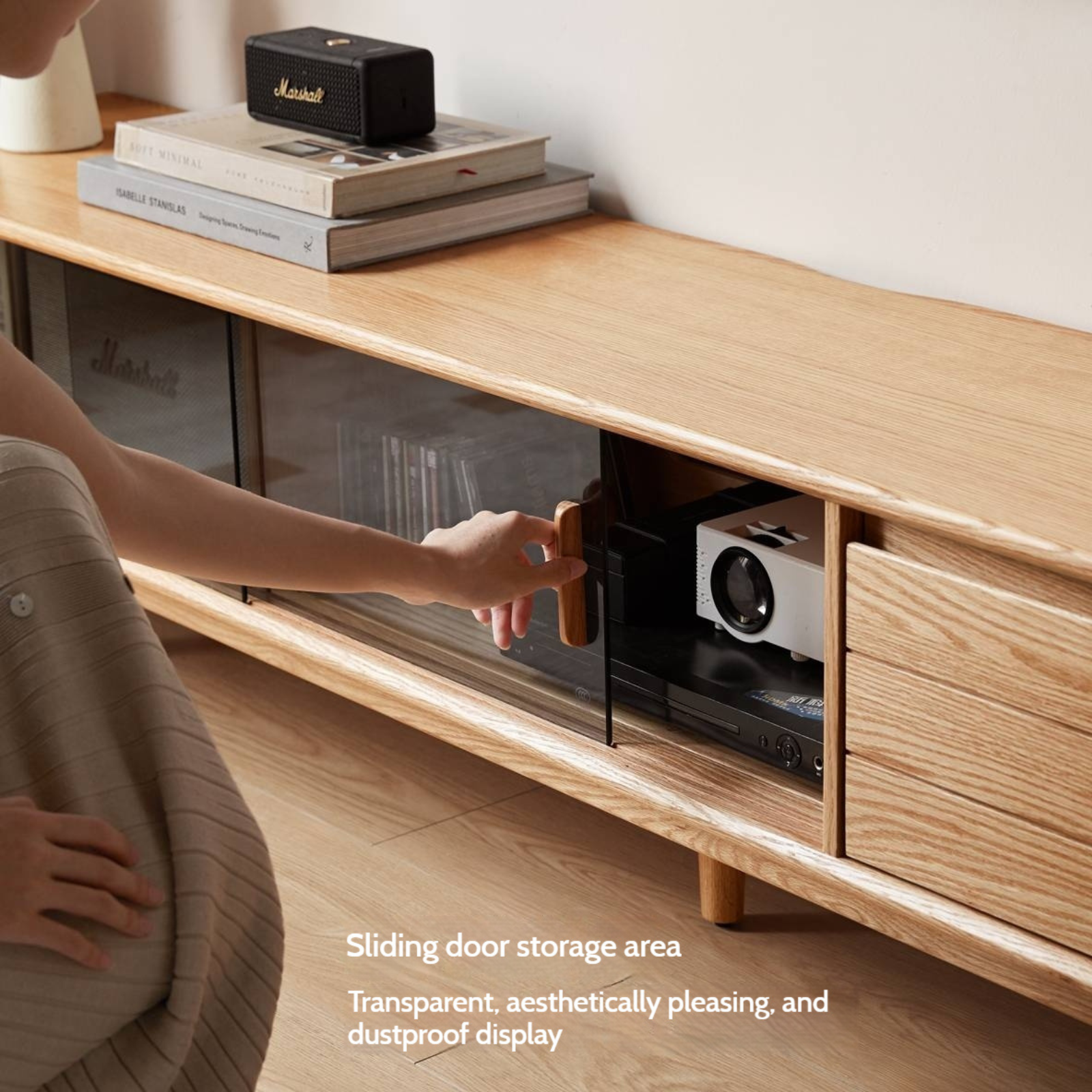 Oak Solid Wood Modern TV Cabinet