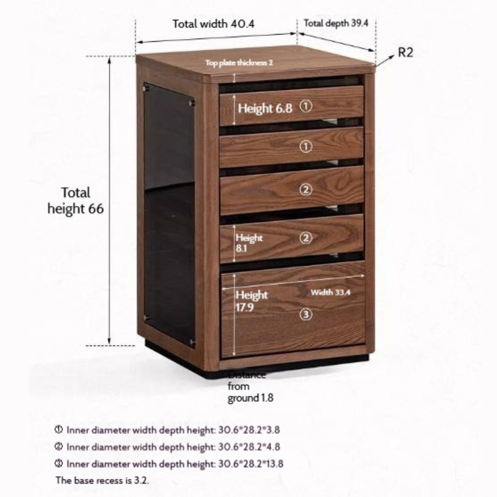 Ash Solid Wood Mobile Kettle Integrated Tea Cabinet
