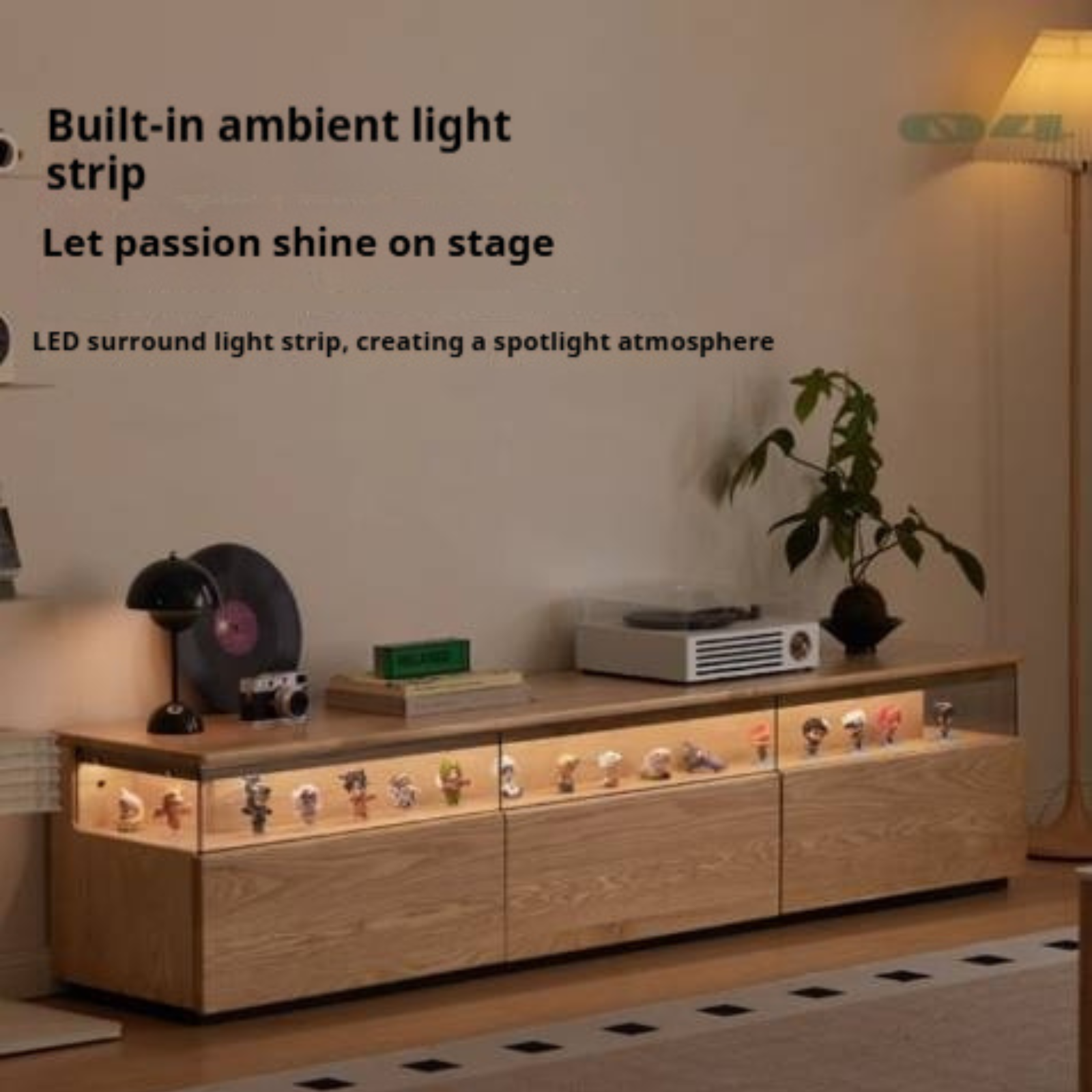 Ash Solid Wood Modern TV Cabinet