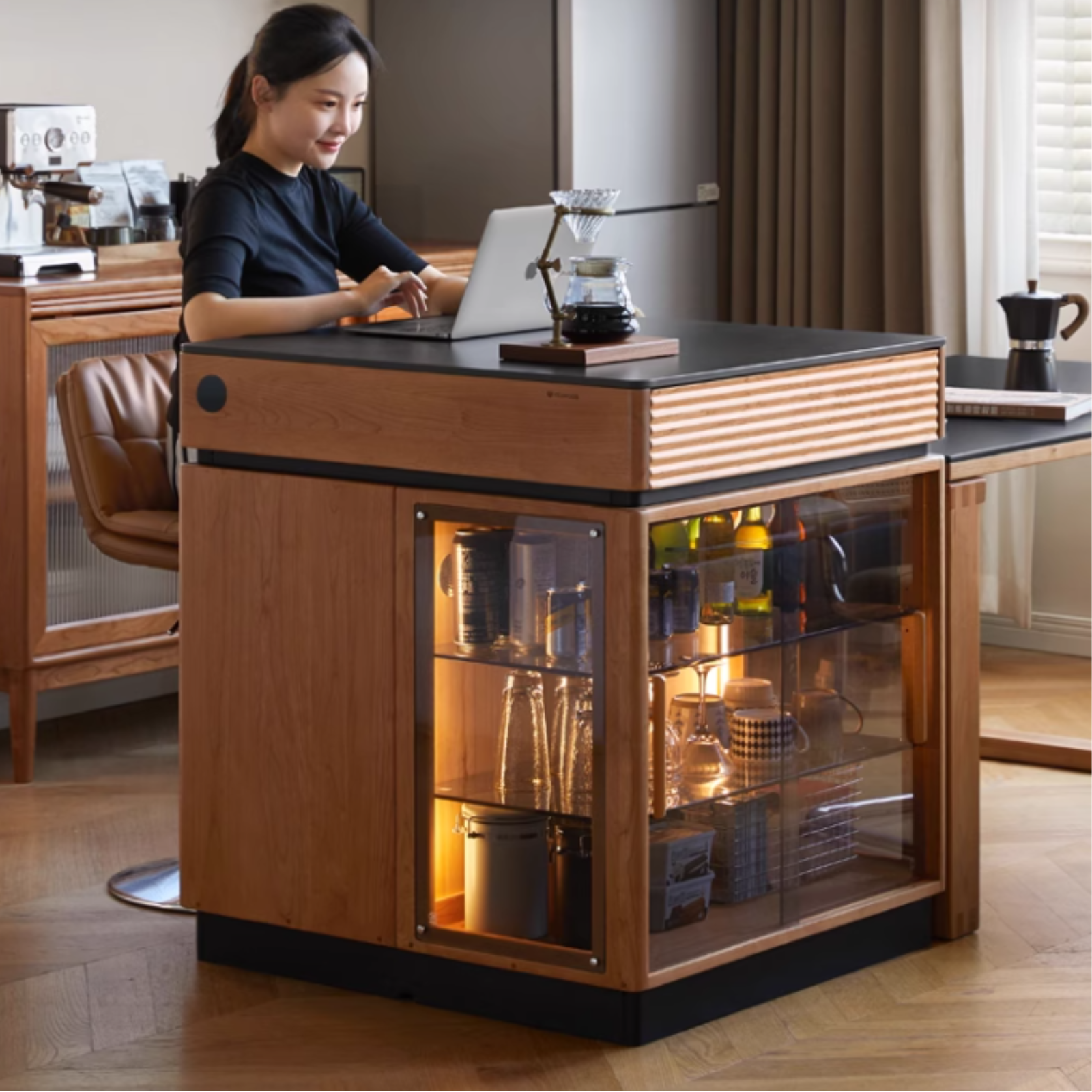 Cherry Solid Wood Retro Island Table