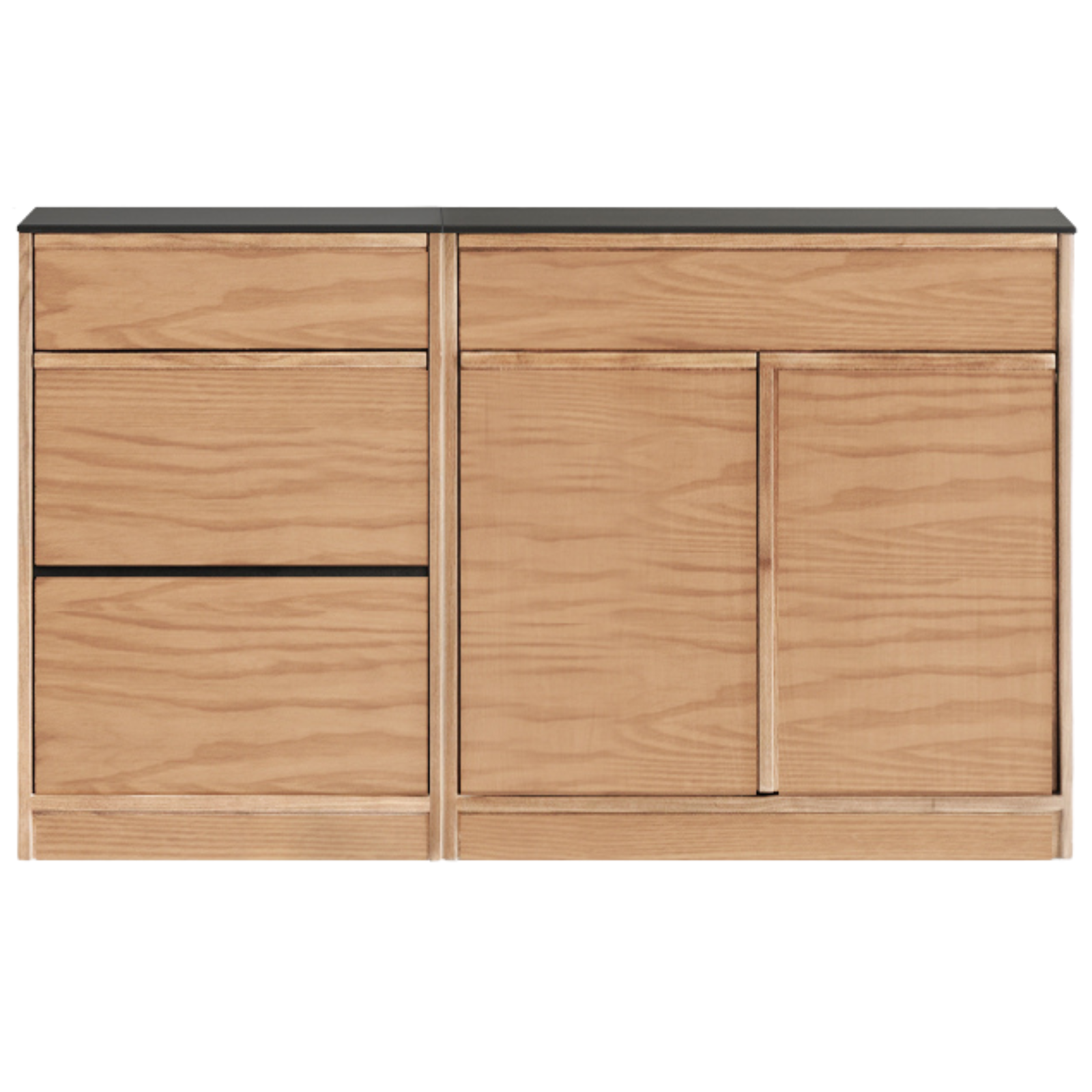 Black Walnut, Ash Solid Wood Light Luxury Style Rock Board Sideboard