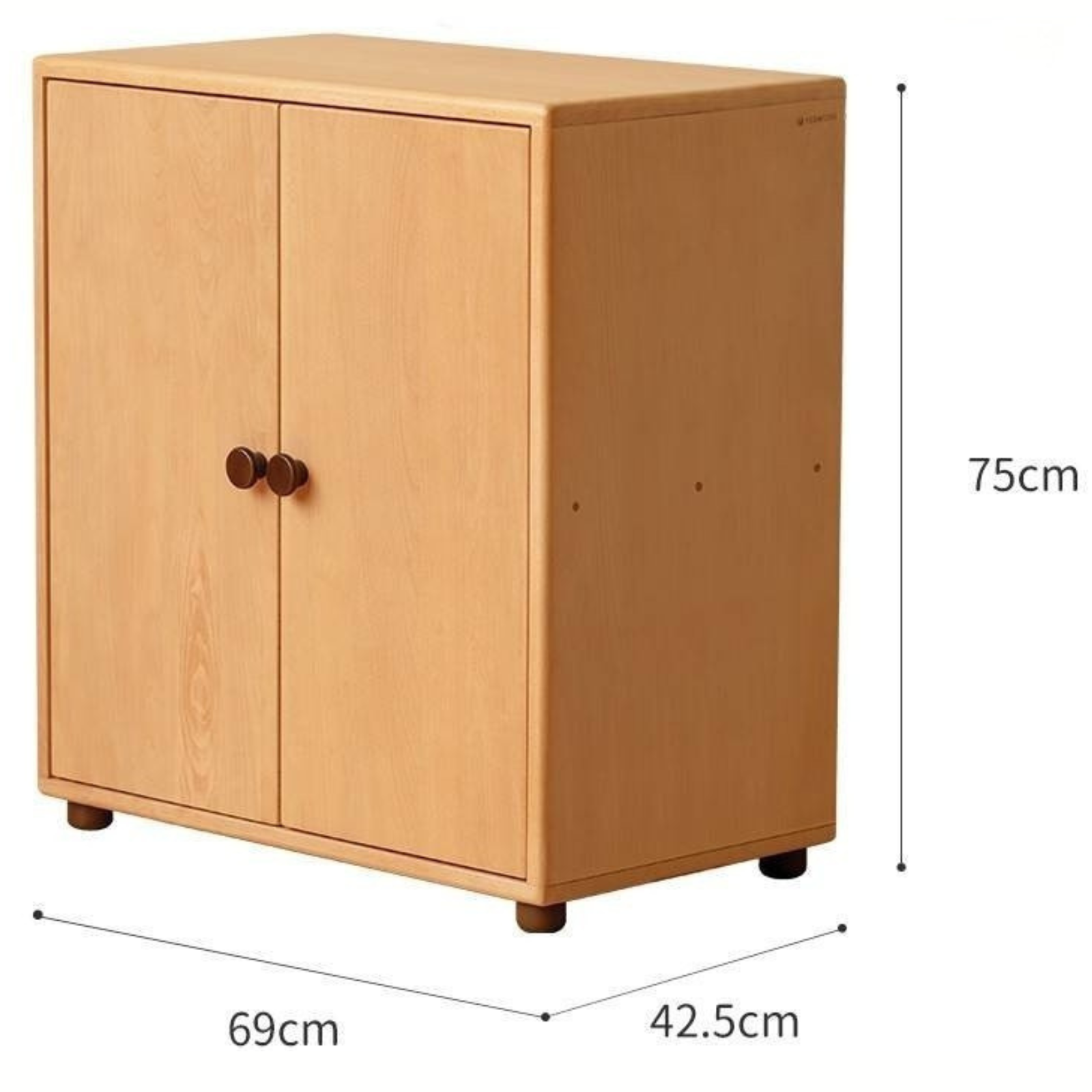Solid Rubber Wood, Beech Solid Wood Nordic Style Children's Chest of Drawers