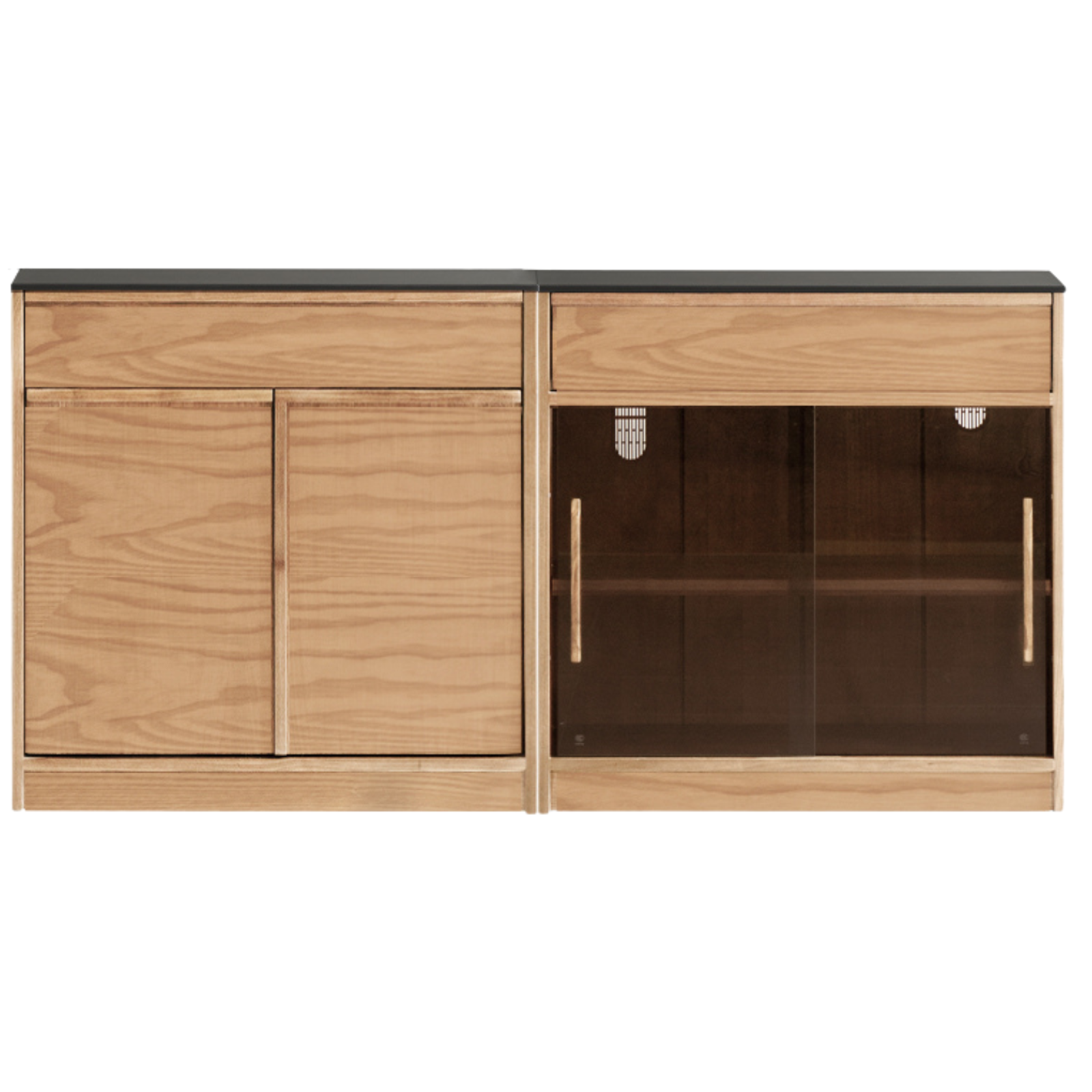 Black Walnut, Ash Solid Wood Light Luxury Style Rock Board Sideboard