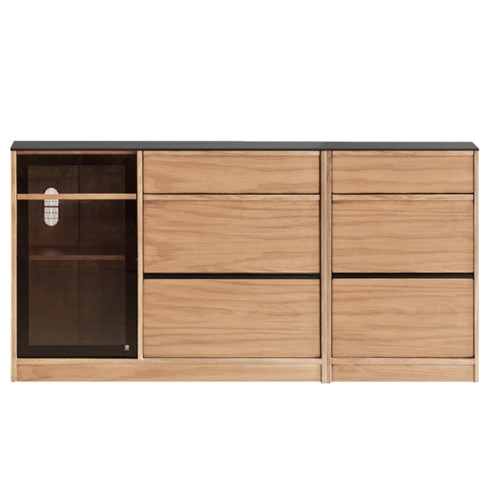 Black Walnut, Ash Solid Wood Light Luxury Style Rock Board Sideboard