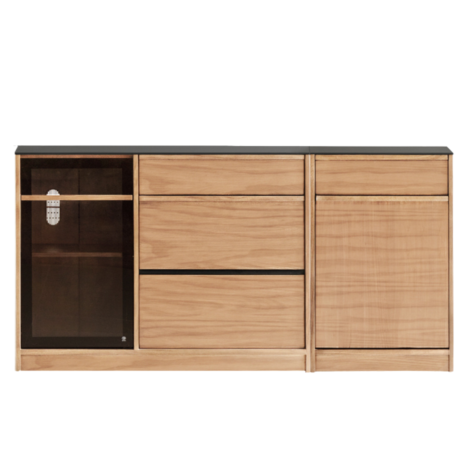 Black Walnut, Ash Solid Wood Light Luxury Style Rock Board Sideboard