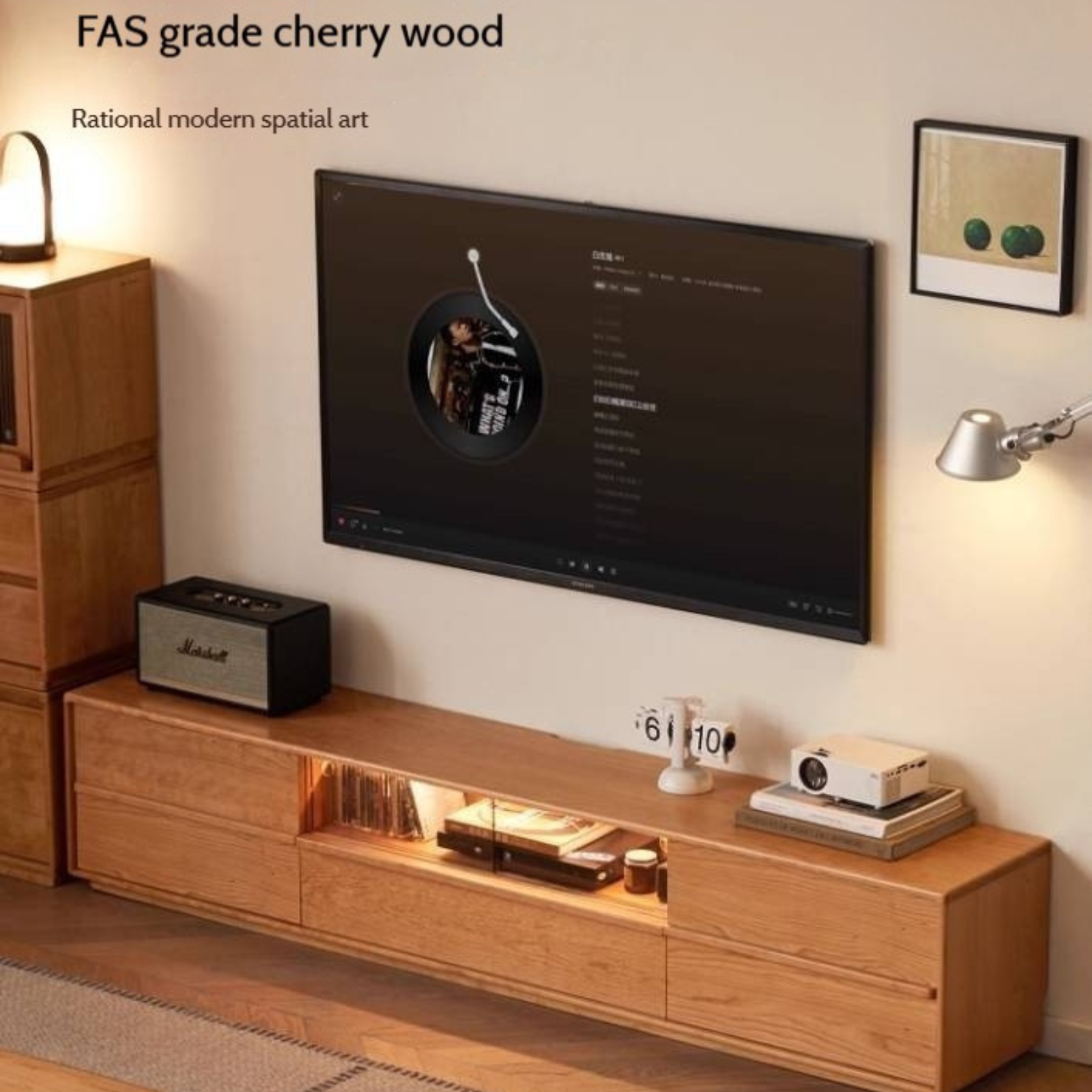 Ash Solid Wood Wabi-Sabi Style TV Cabinet