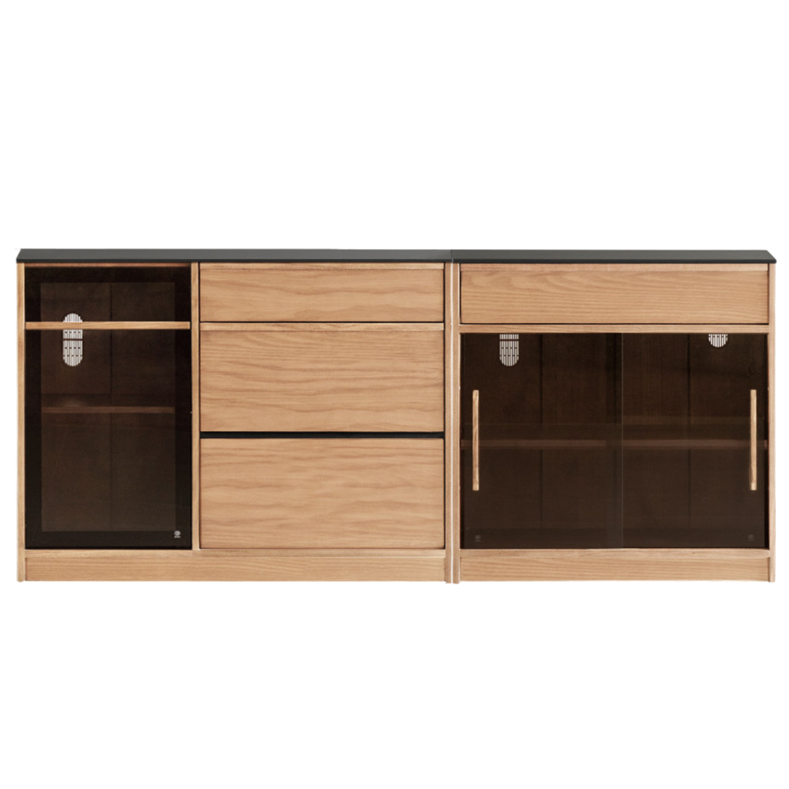 Black Walnut, Ash Solid Wood Light Luxury Style Rock Board Sideboard