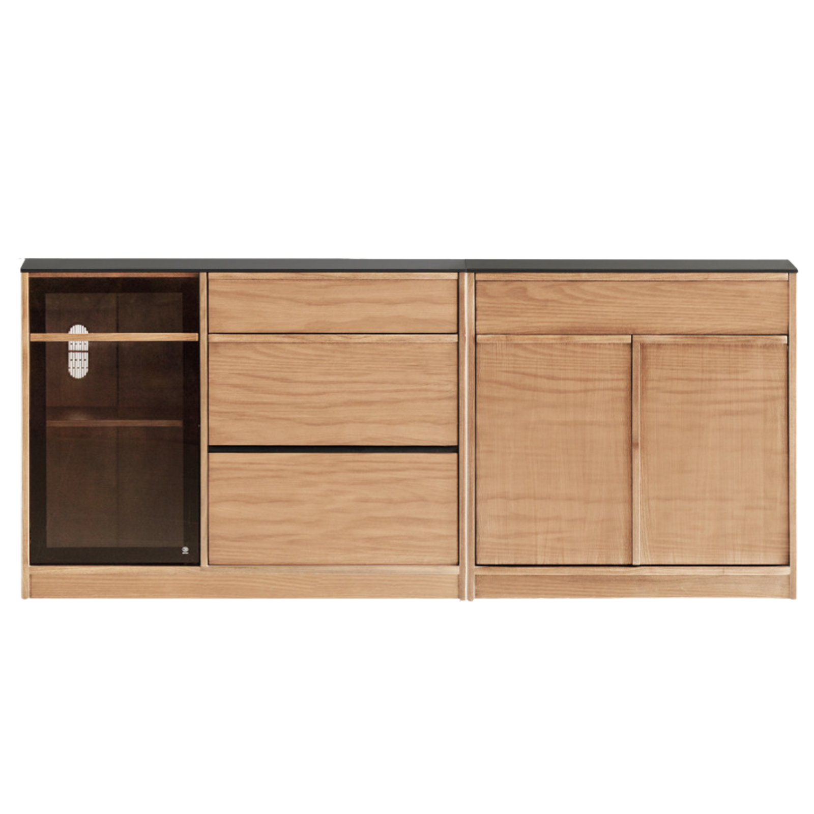 Black Walnut, Ash Solid Wood Light Luxury Style Rock Board Sideboard
