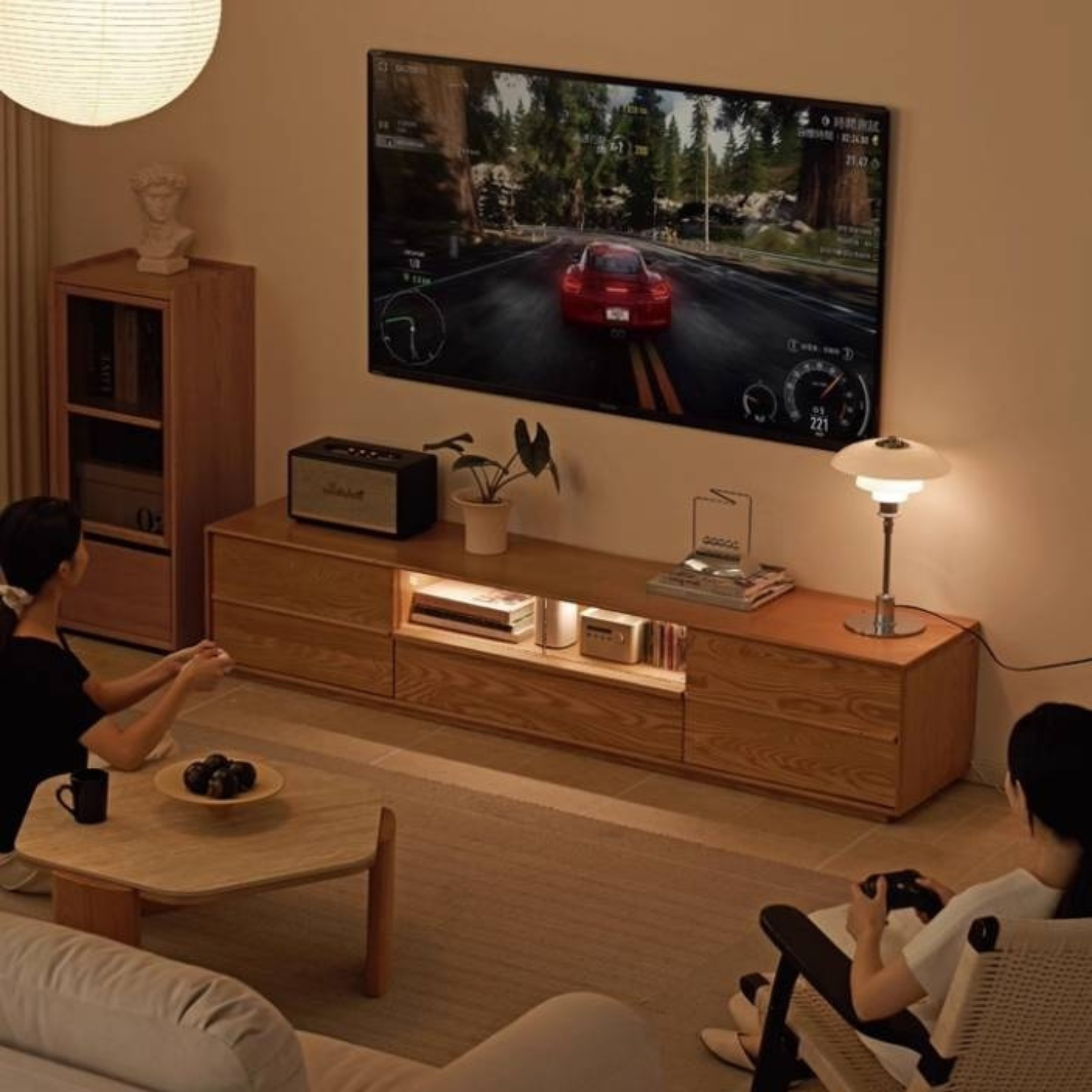 Ash Solid Wood Wabi-Sabi Style TV Cabinet