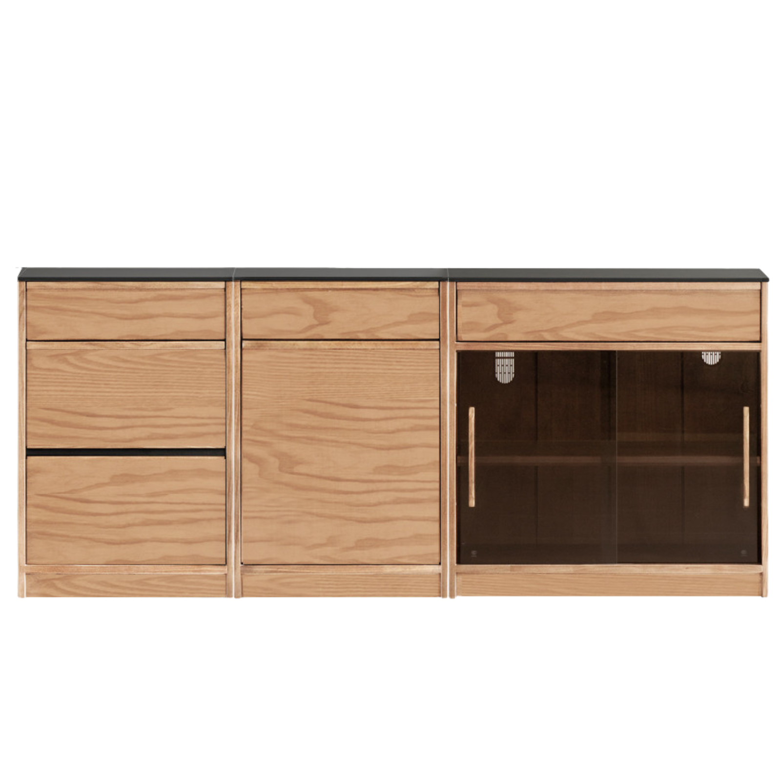 Black Walnut, Ash Solid Wood Light Luxury Style Rock Board Sideboard