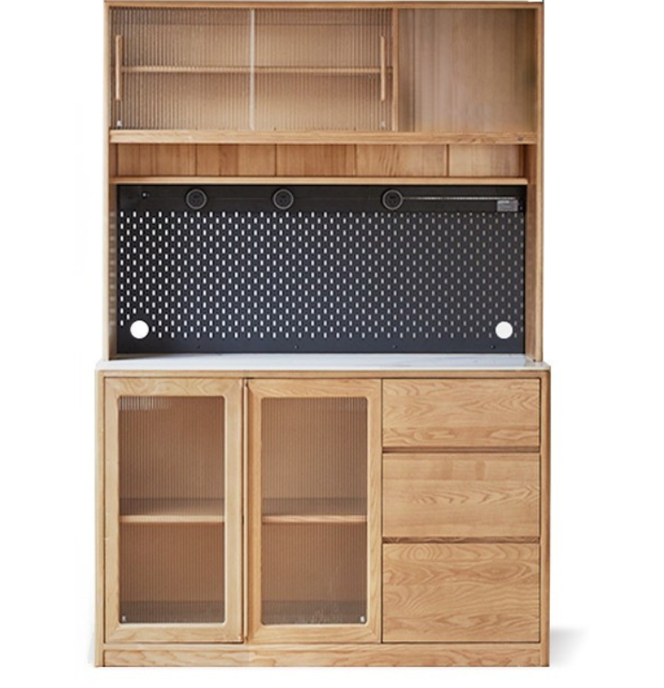 Ash Solid Wood White Wax Rock Plate Sideboard