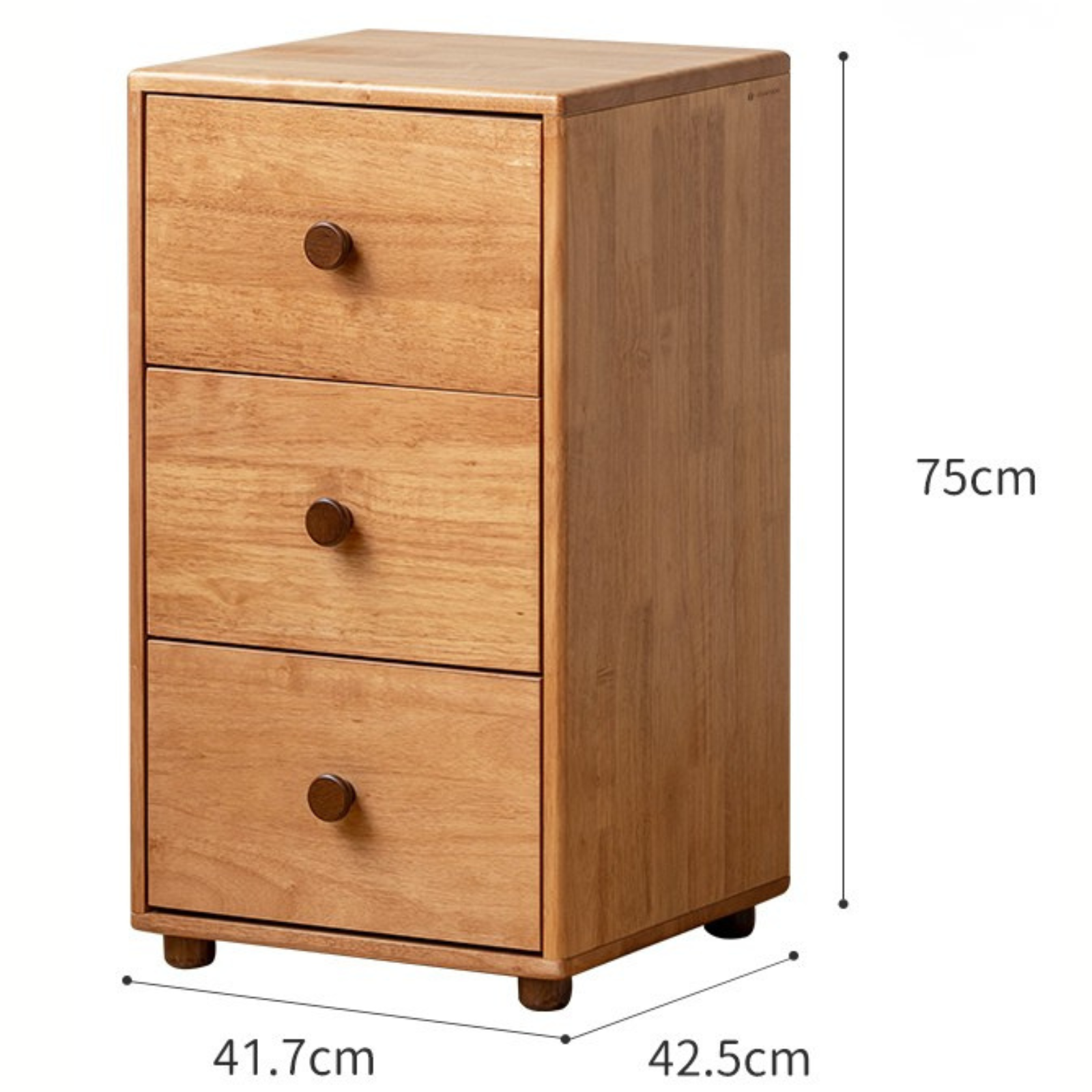 Solid Rubber Wood, Beech Solid Wood Nordic Style Children's Chest of Drawers