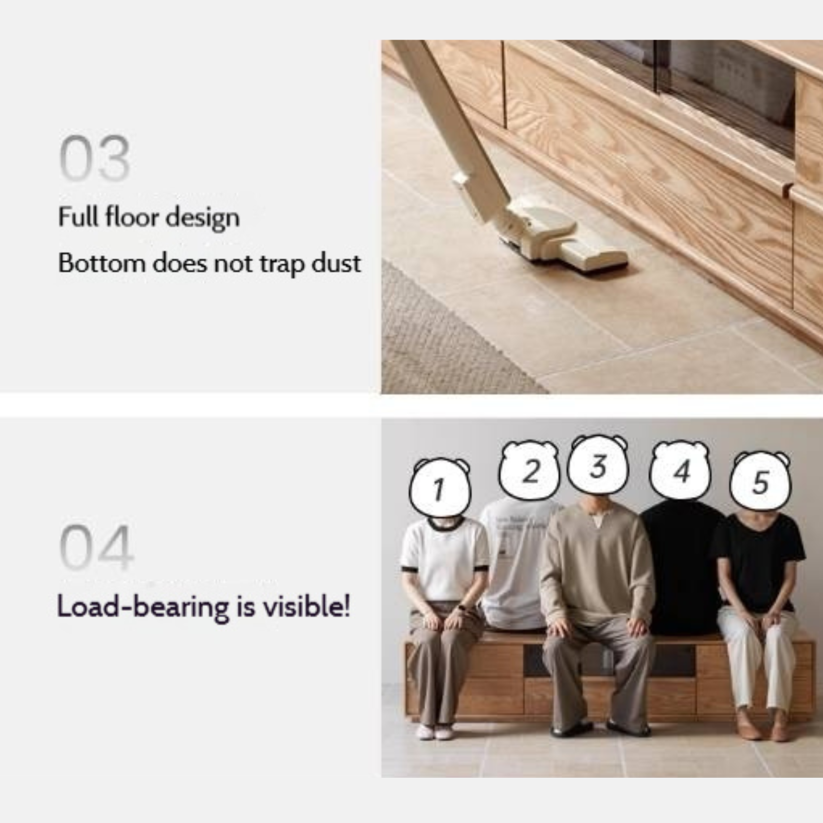 Ash Solid Wood Wabi-Sabi Style TV Cabinet