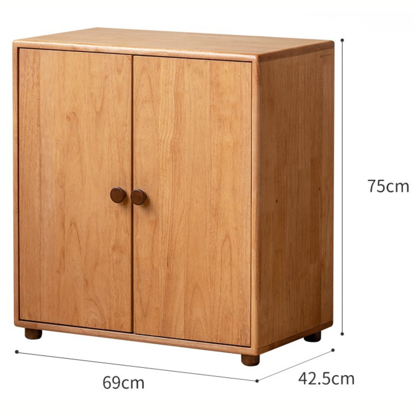 Solid Rubber Wood, Beech Solid Wood Nordic Style Children's Chest of Drawers