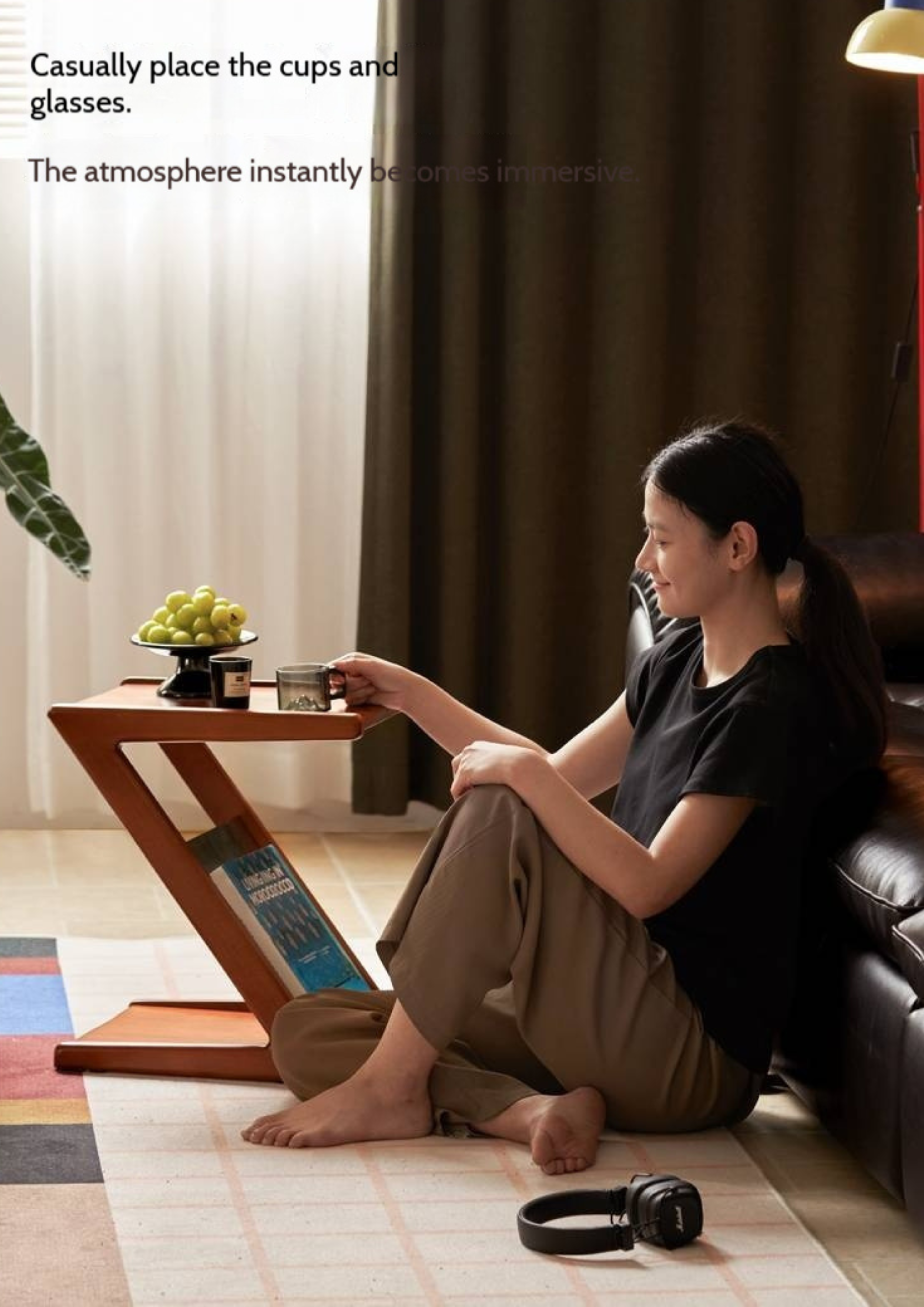 Poplar Solid Wood Bauhaus Style Side Table