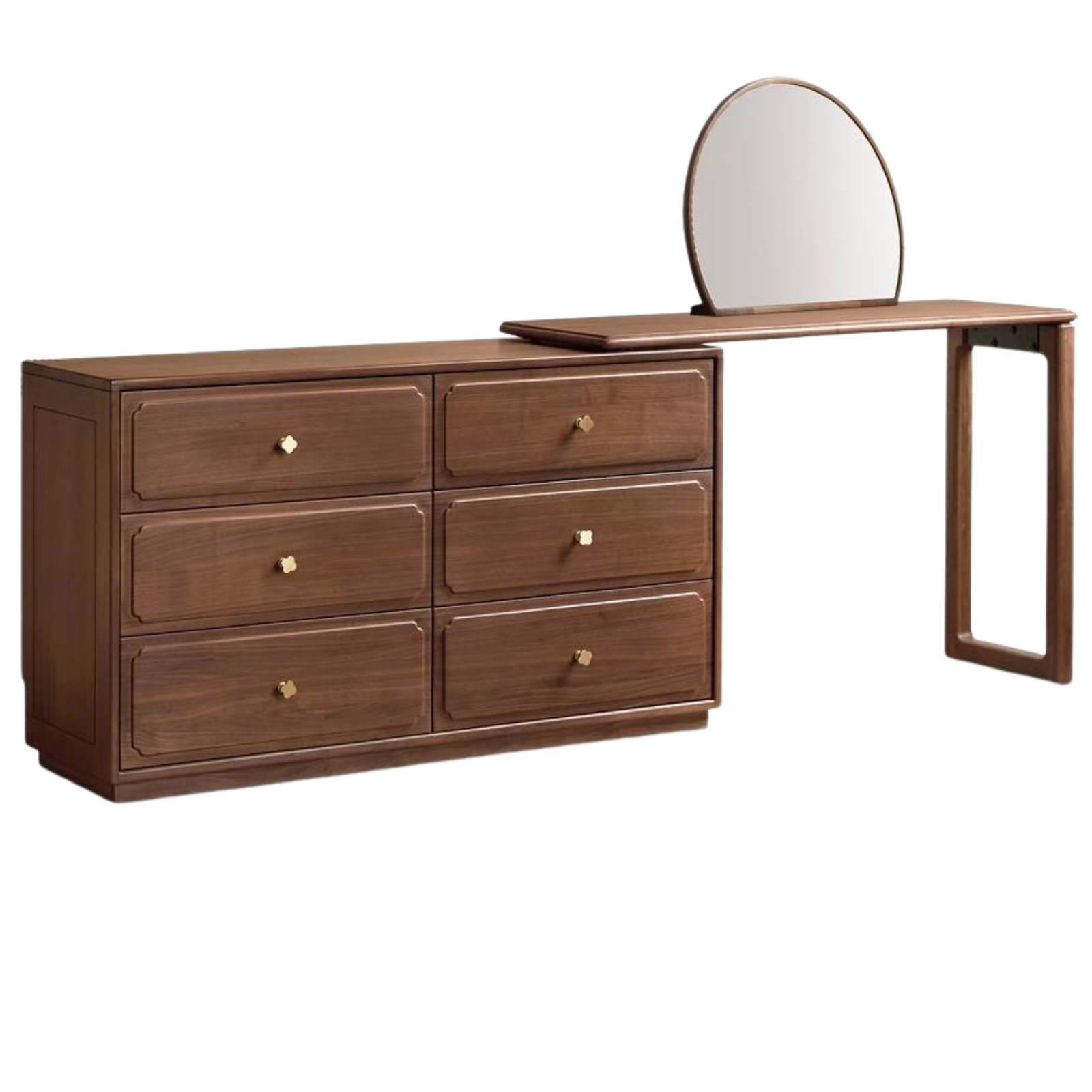 Black Walnut Solid Wood Rotating Dressing Table
