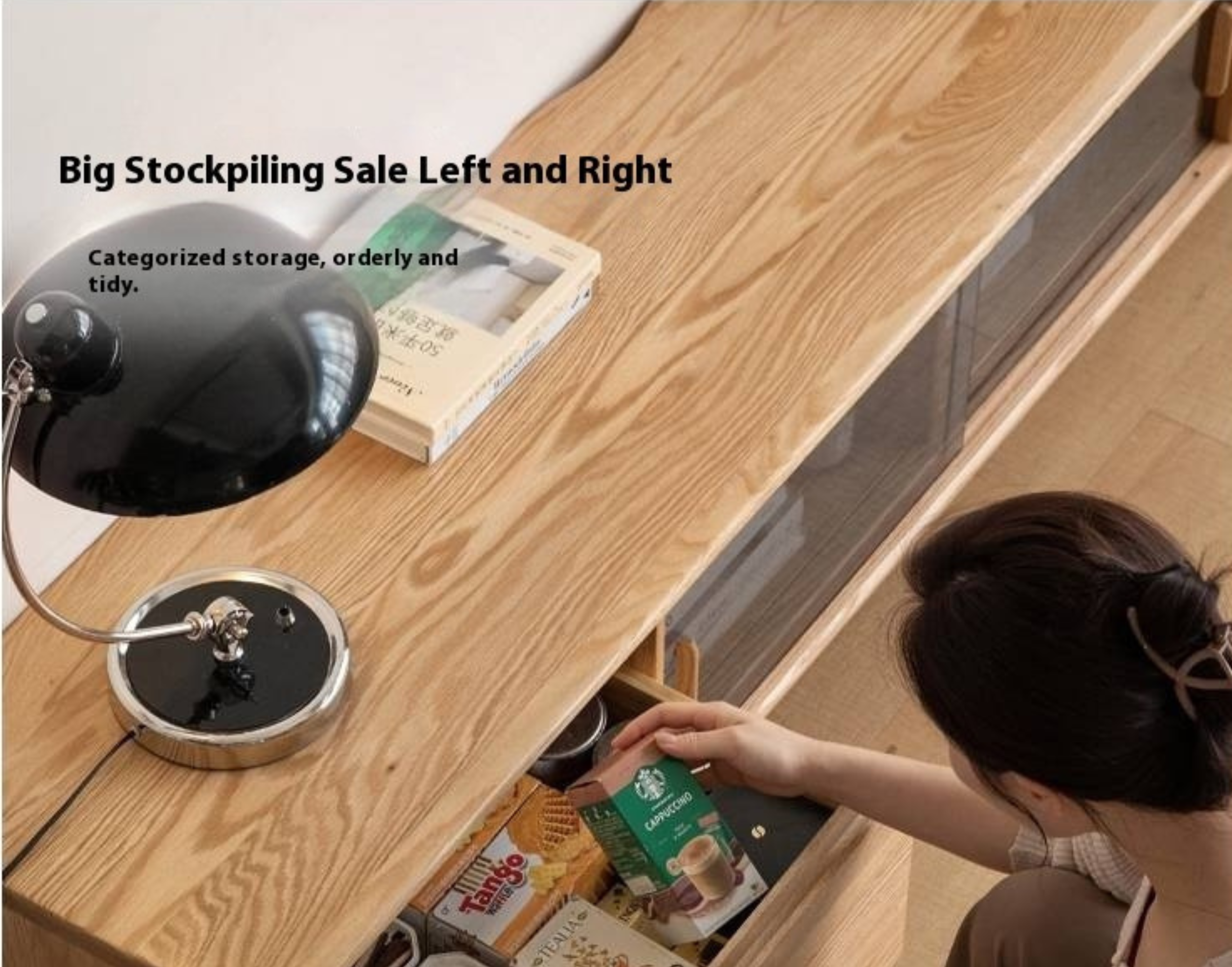 Oak Solid Wood Modern TV Cabinet