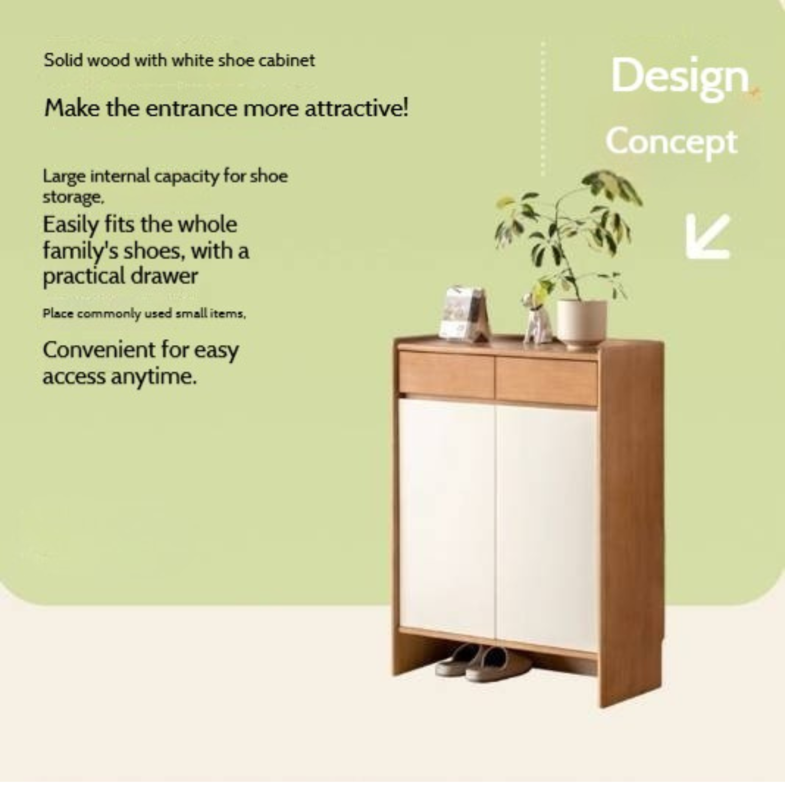 Poplar Solid Wood Shoe Cabinet