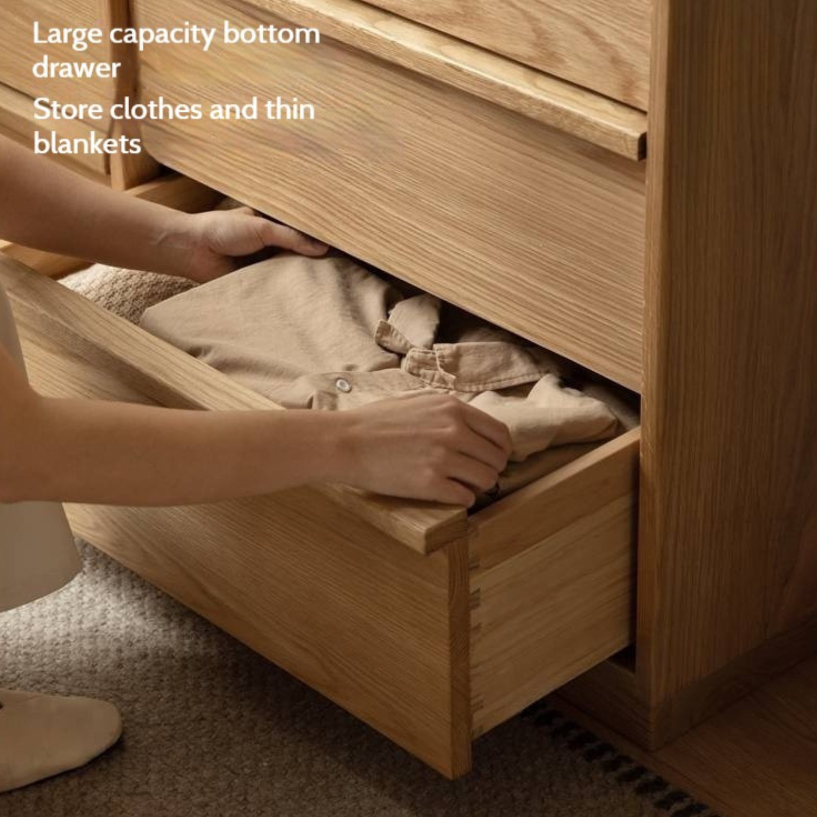 Oak Solid Wood Rotating Skeleton Dressing Table