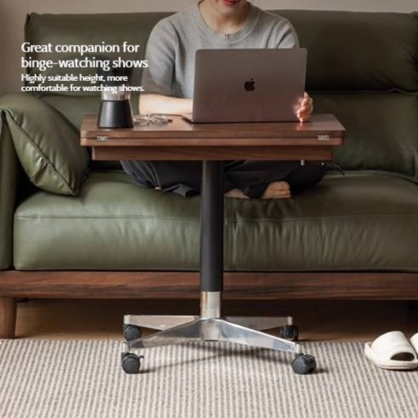Black Walnut, Oak Solid Wood Folding Tea Table
