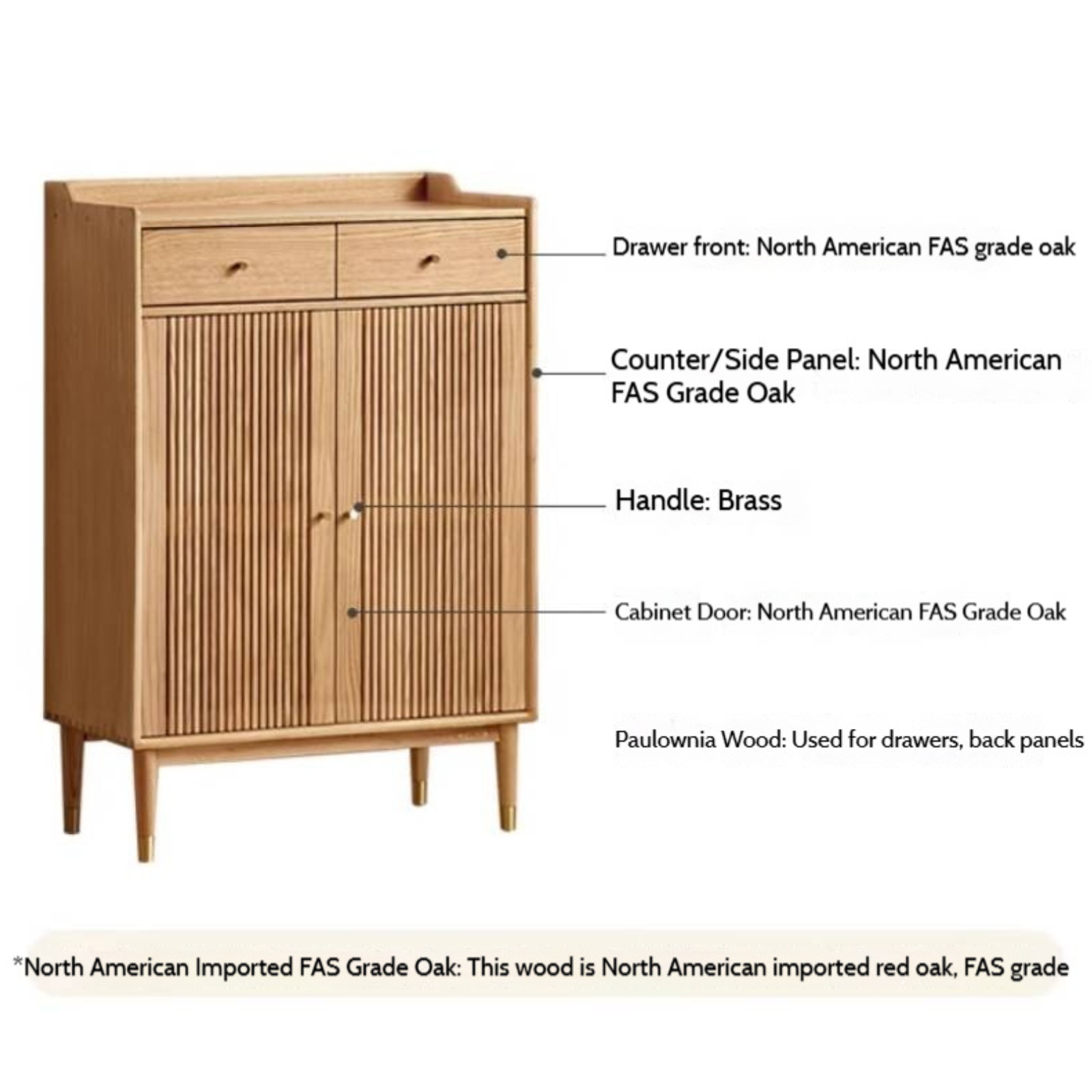 Oak Modern Nordic Shoe Cabinet.