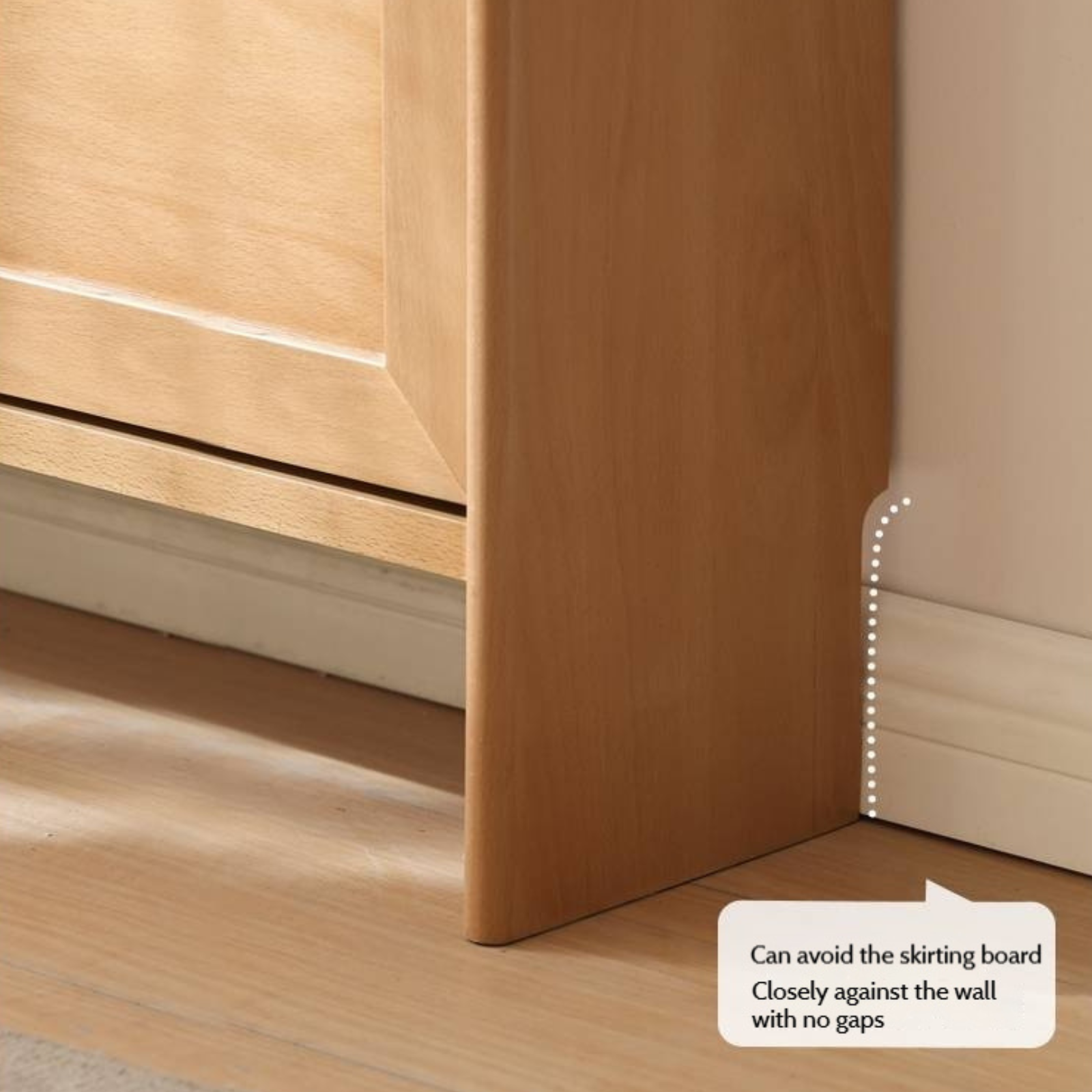 Beech Solid Wood Ultra-Thin Flip Bucket Shoe Cabinet