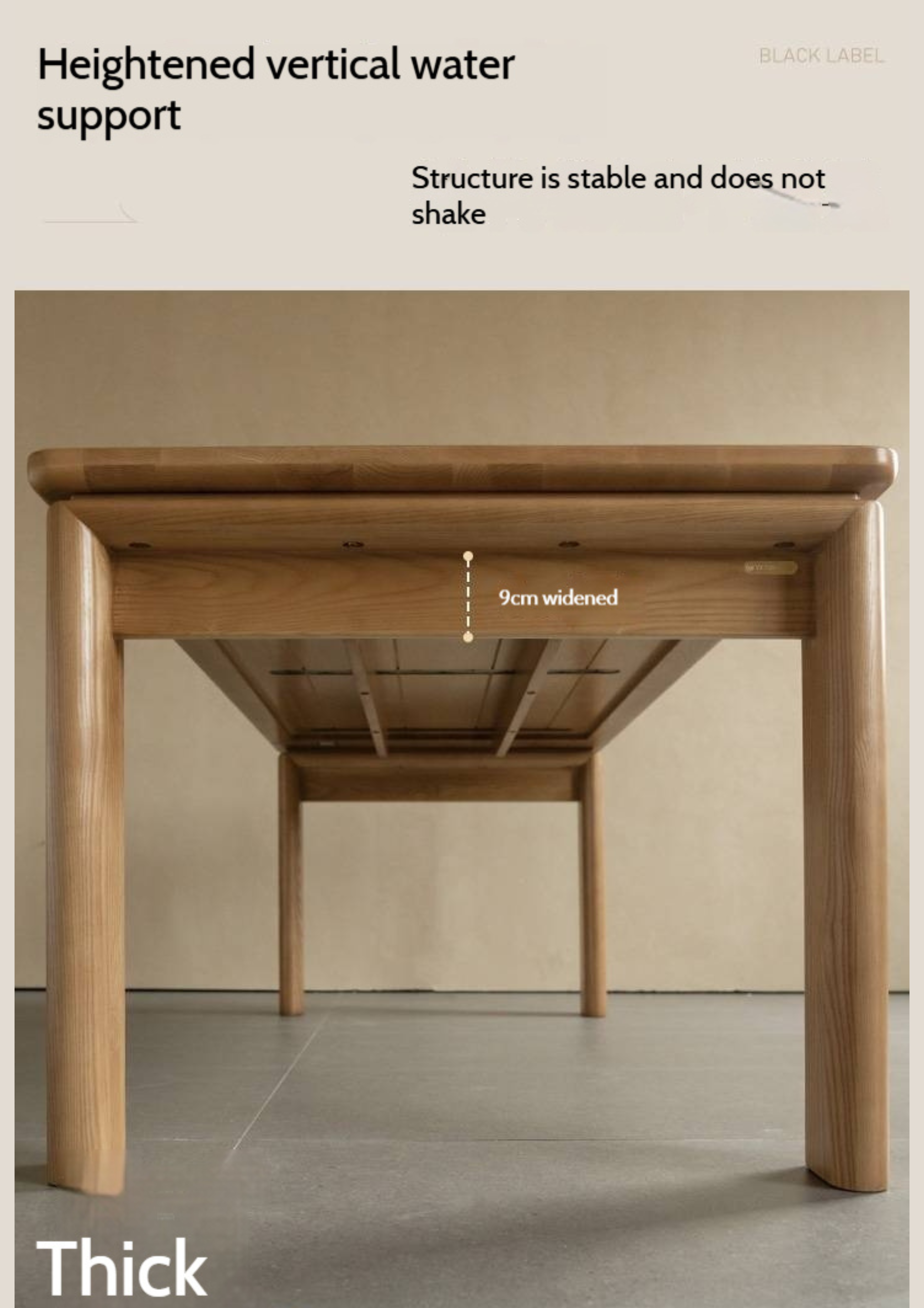 Ash Solid Wood Modern Log Style Dining Table