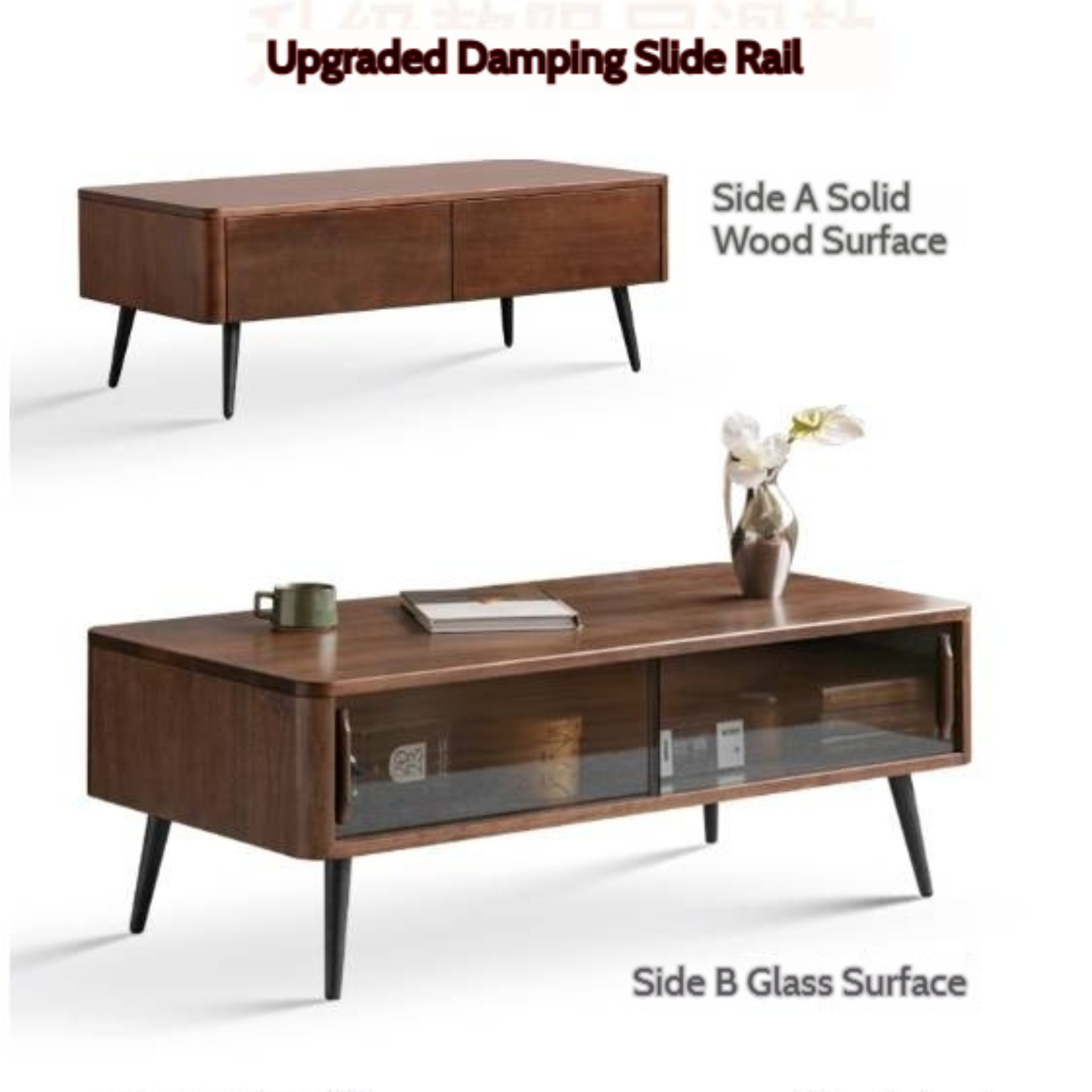 Sandalwood Solid Wood Italian Light Luxury Coffee Table