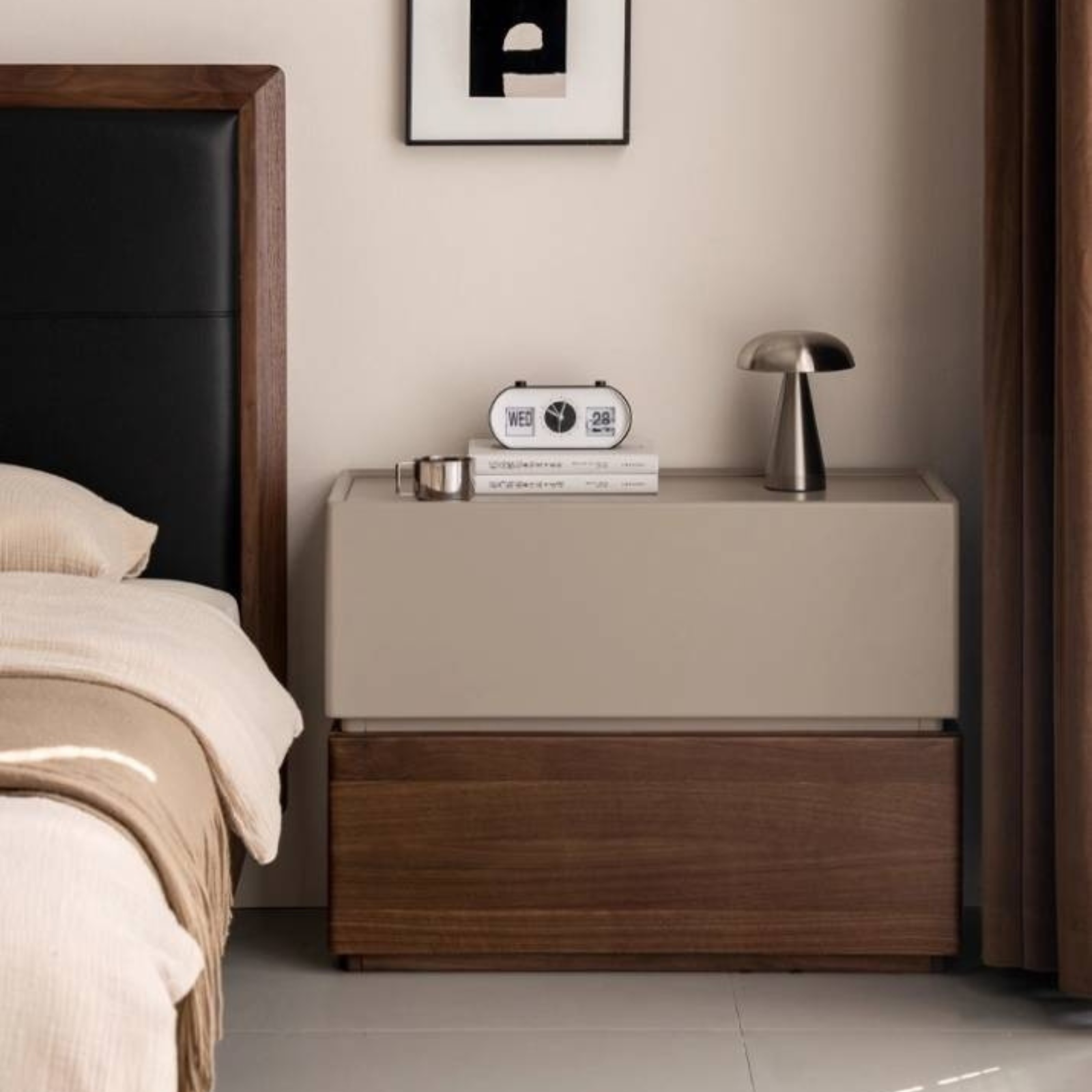 Black Walnut Solid Wood Italian Light Luxury Style Side Table