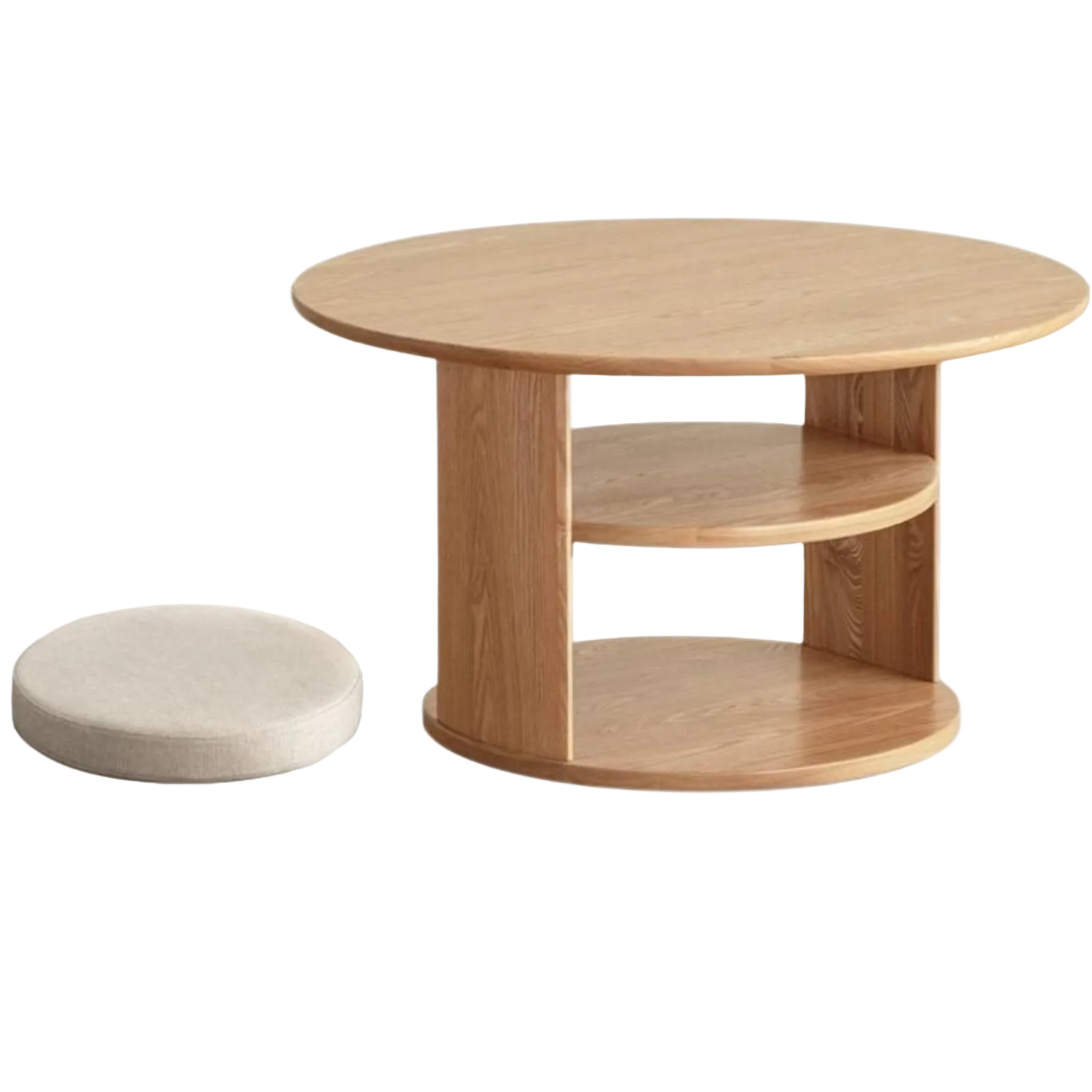 Ash Solid Wood Round Coffee Table